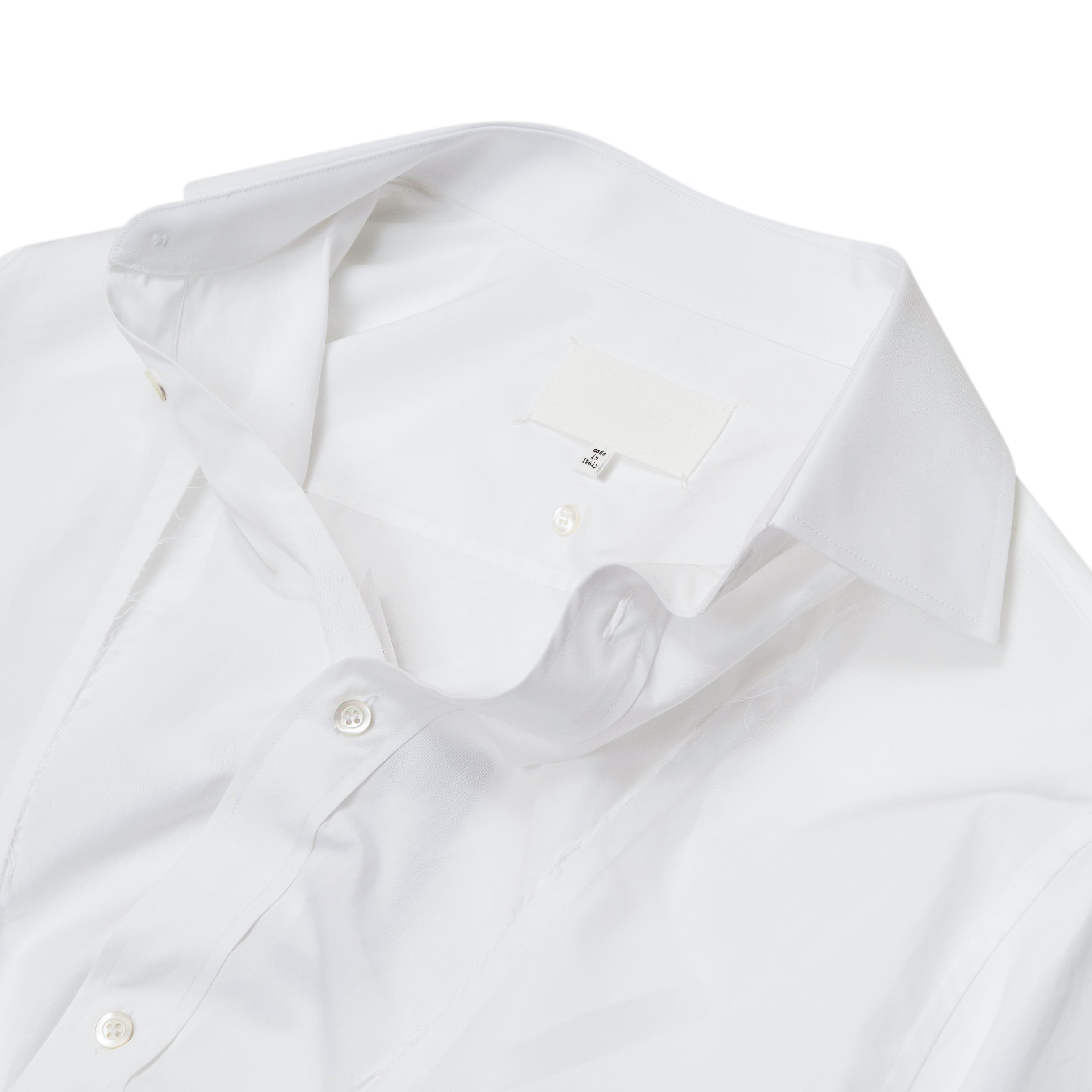 Maison Margiela Open Collar Long Sleeve Shirt White