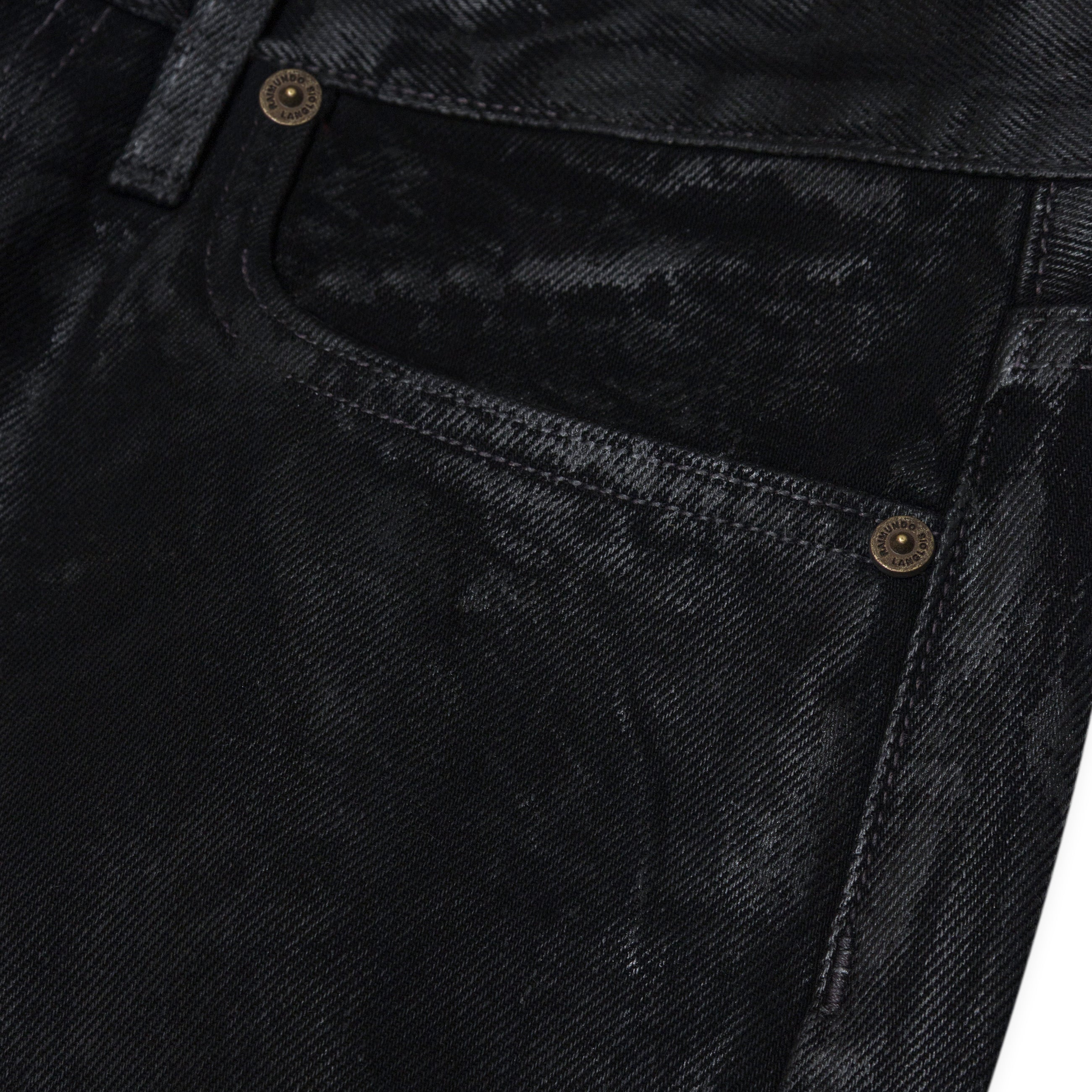 Raimundo Langlois Slim Straight Jean Black Waxed