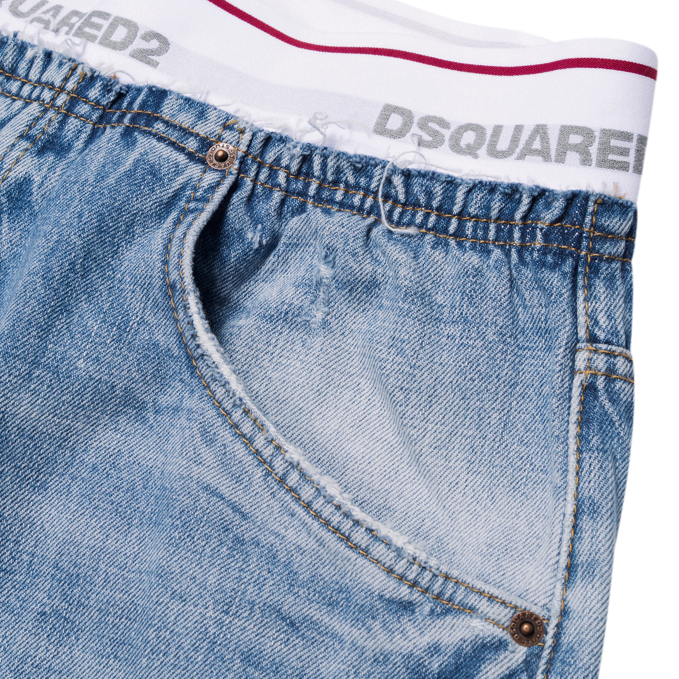Dsquared2 Boxer Waistband Surfer Shorts Blue