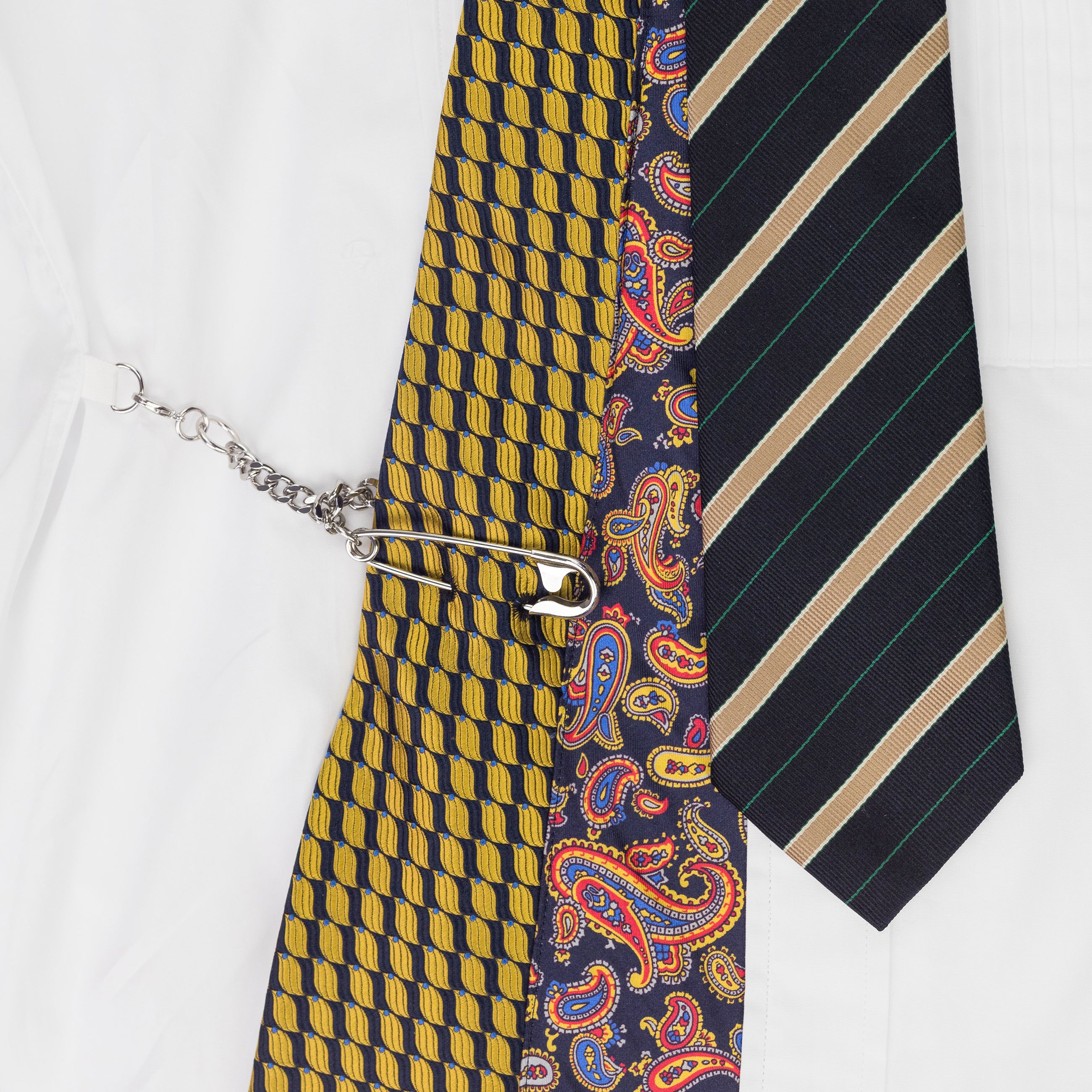 Junya Watanabe Man Cotton Shirt With Attached Ties White