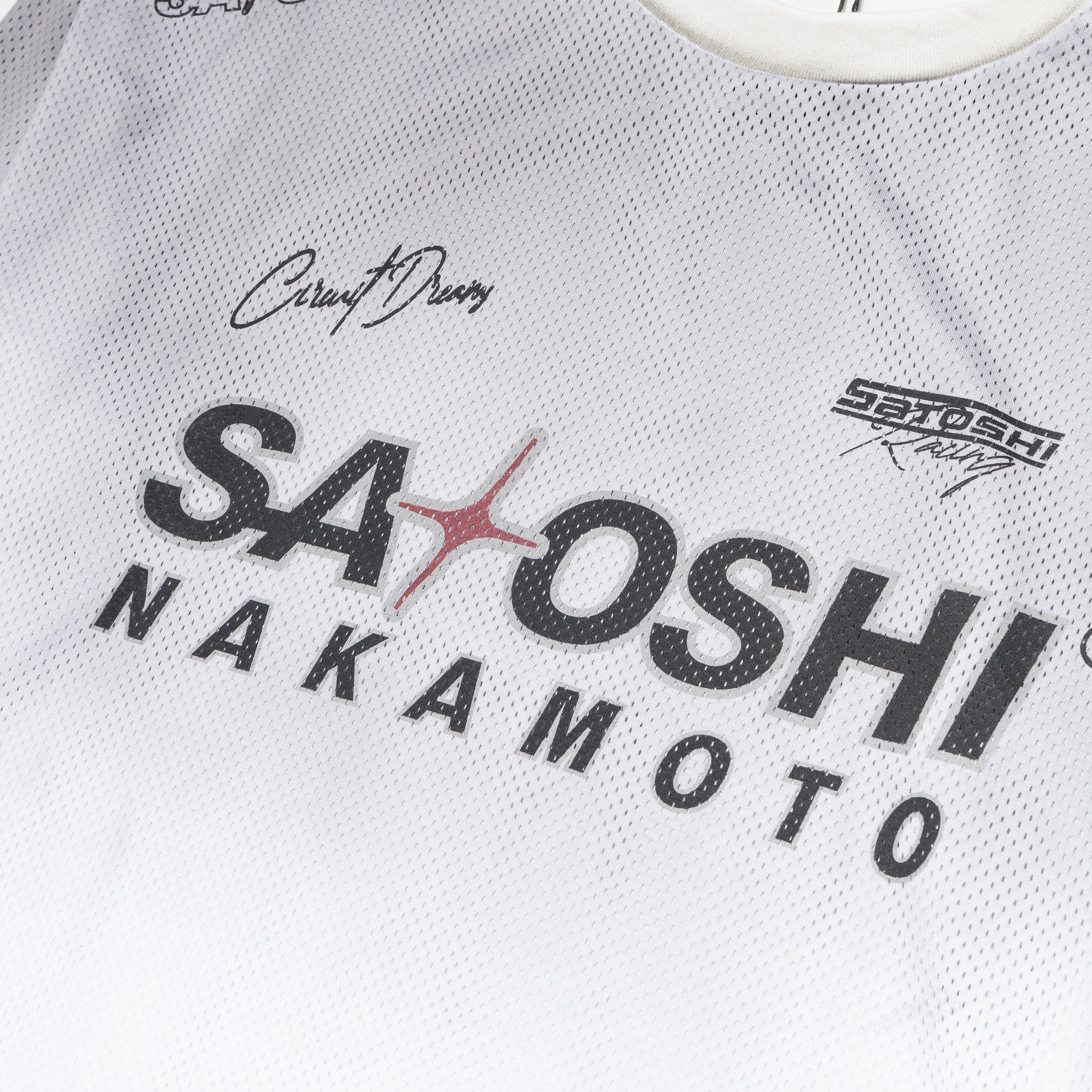 Satoshi Nakamoto Mesh Moto Jersey White