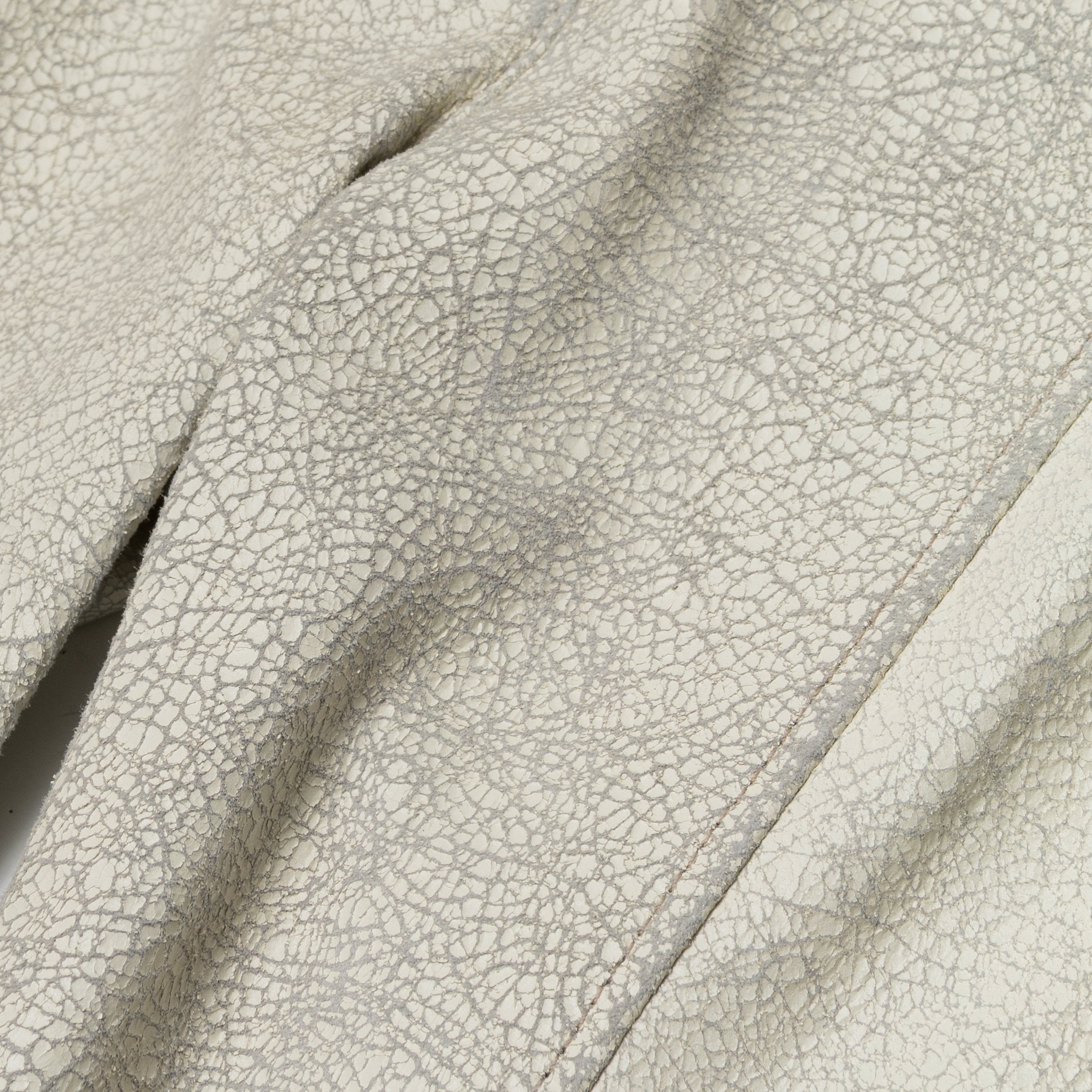 Diesel Treated Leather Pants White