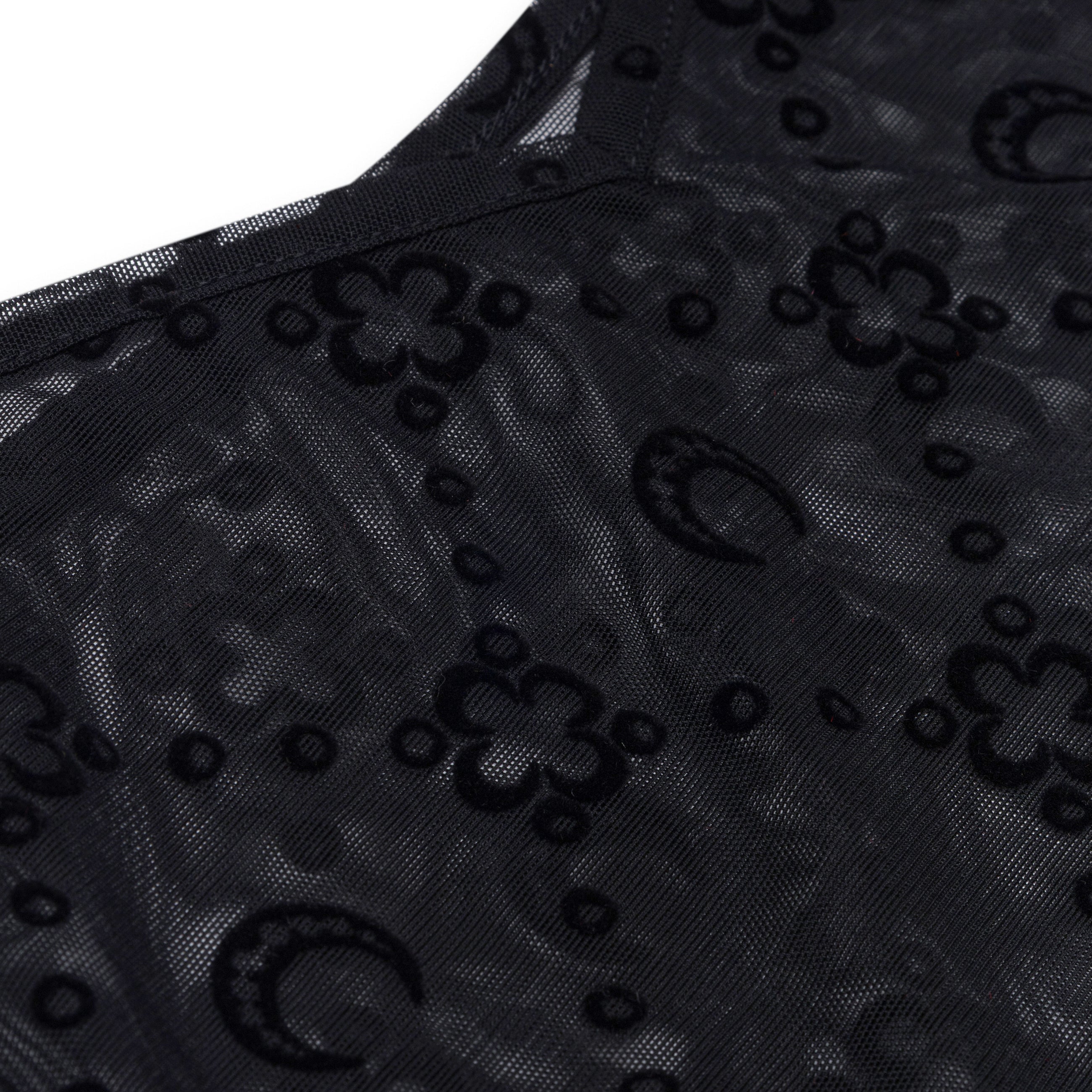 Marine Serre Moonogram Mesh Flock Straps Top Black