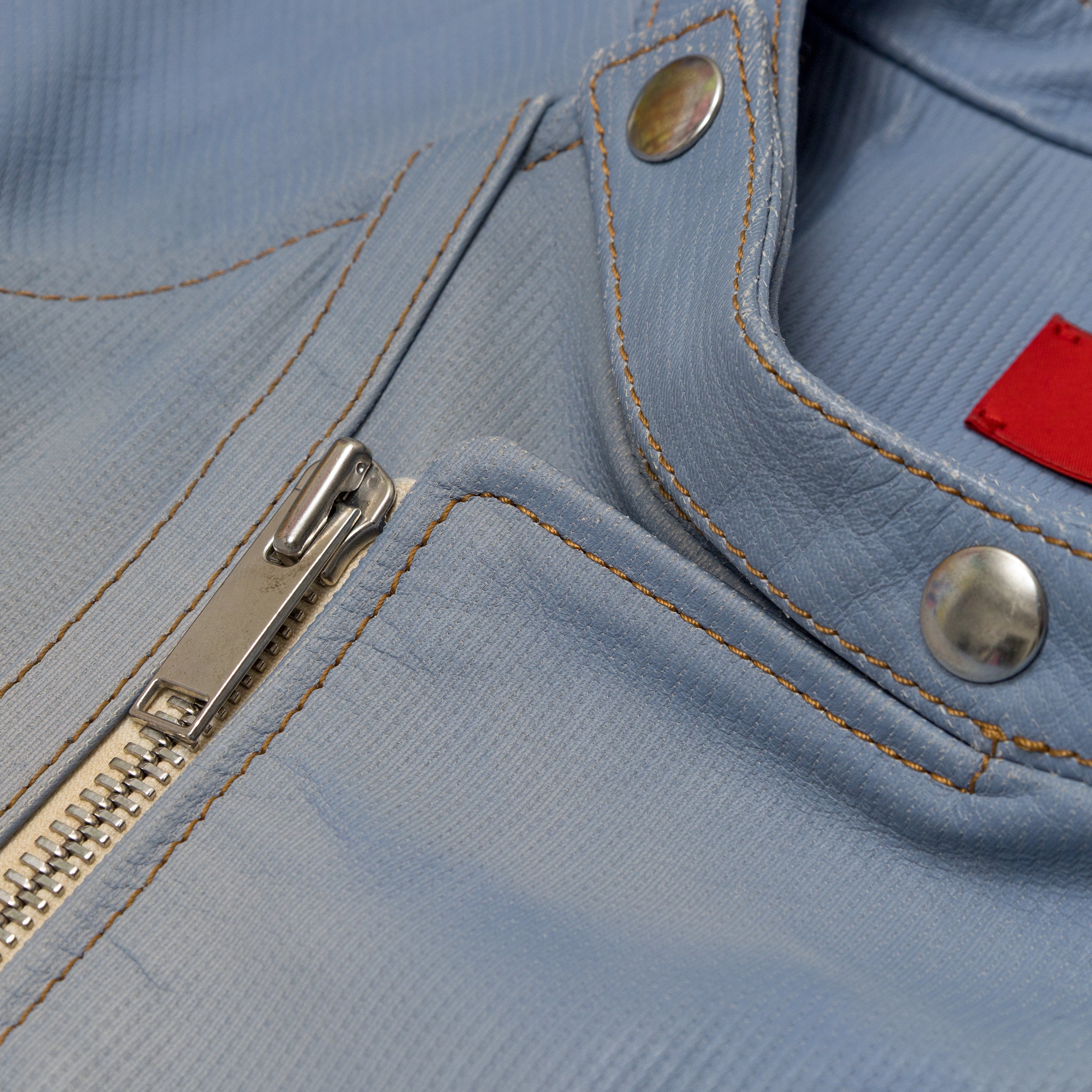 424 HB Race Jacket Leather Denim Effect Blue