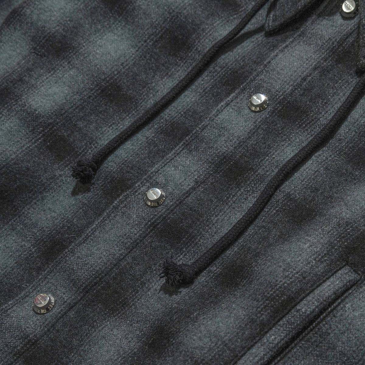 Alice Hollywood Oversize Hooded Flannel Shirt Black