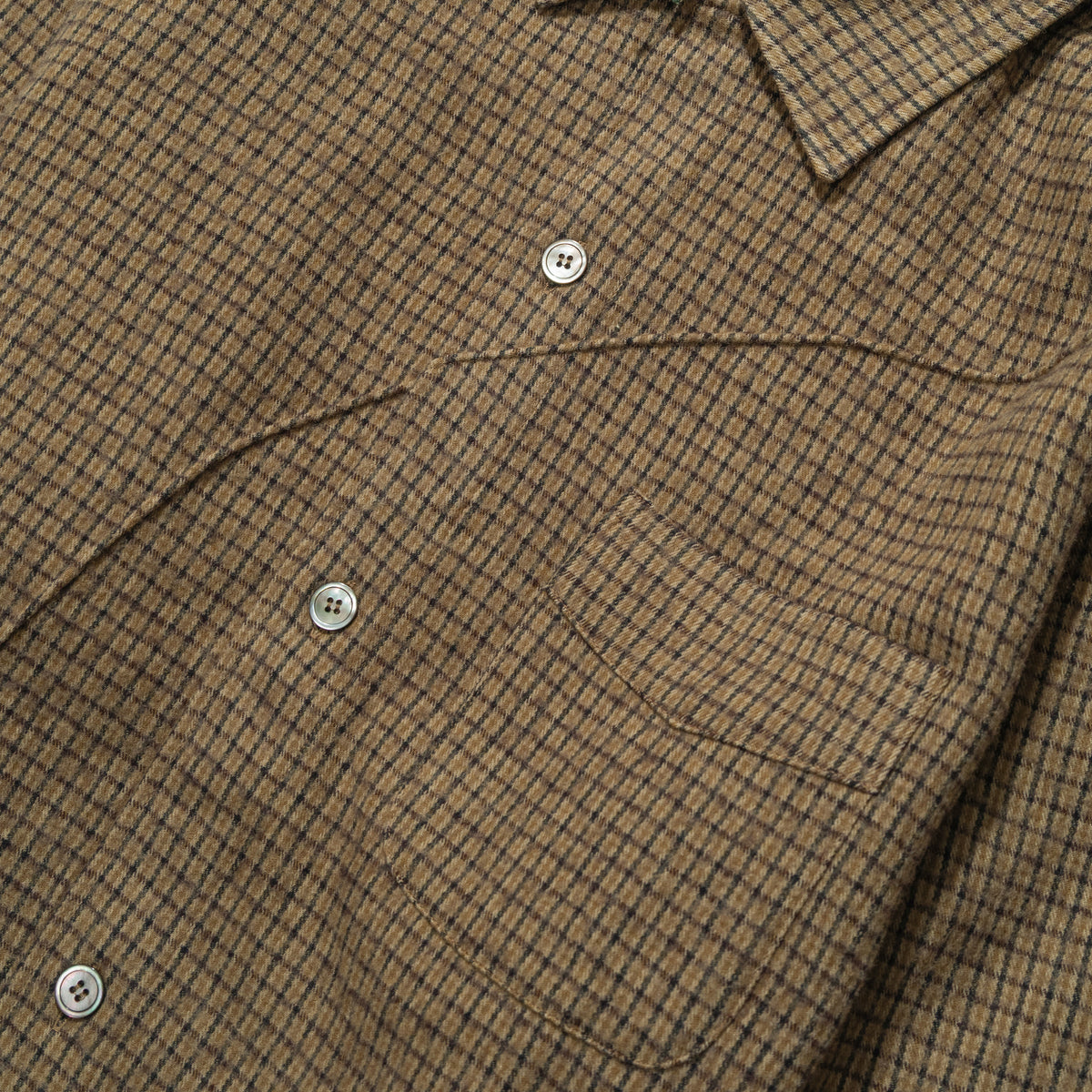 FFFPostalservice Diffraction Wool Over Shirt Brown Check