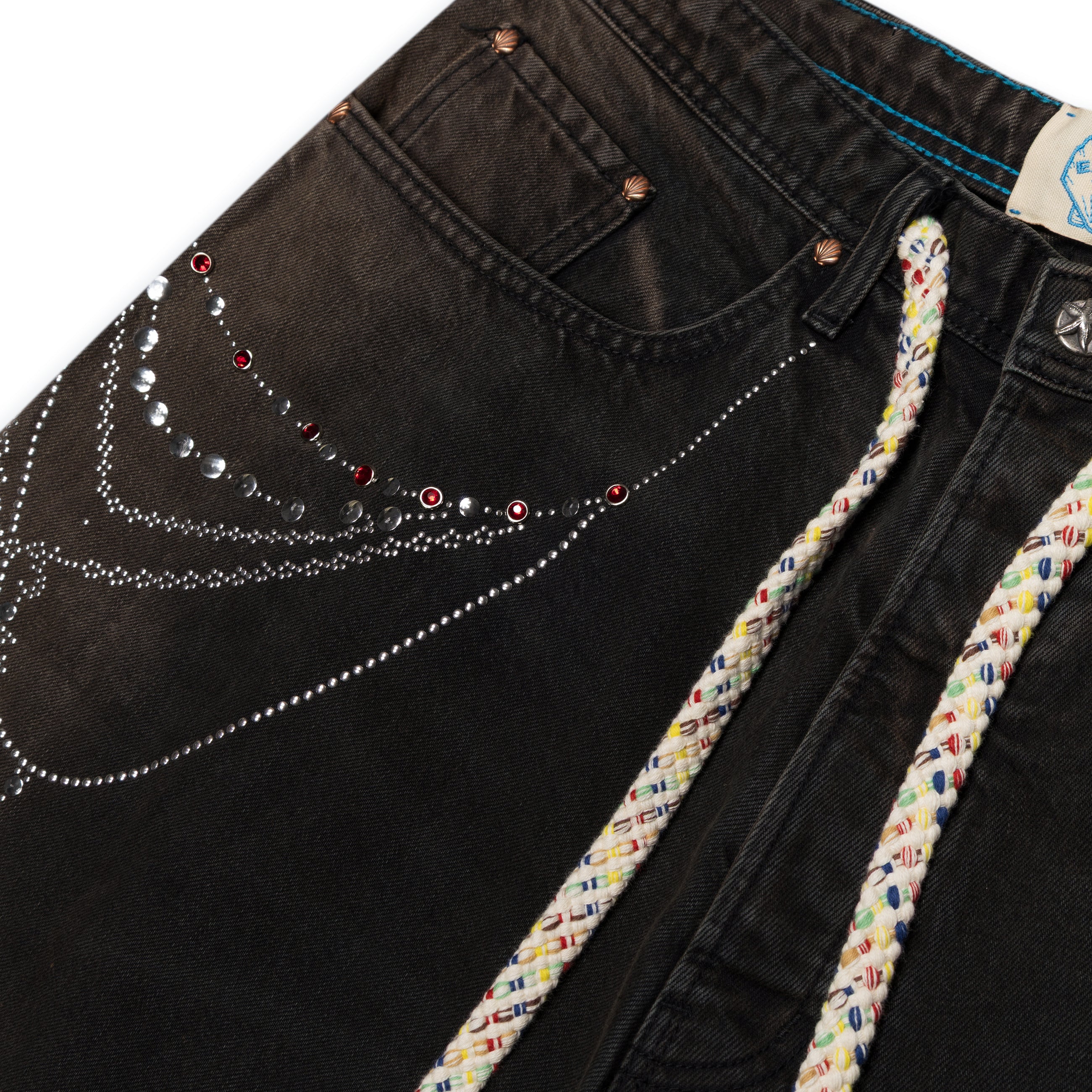 Ercole Studio Black Victorian Chain Denim Short