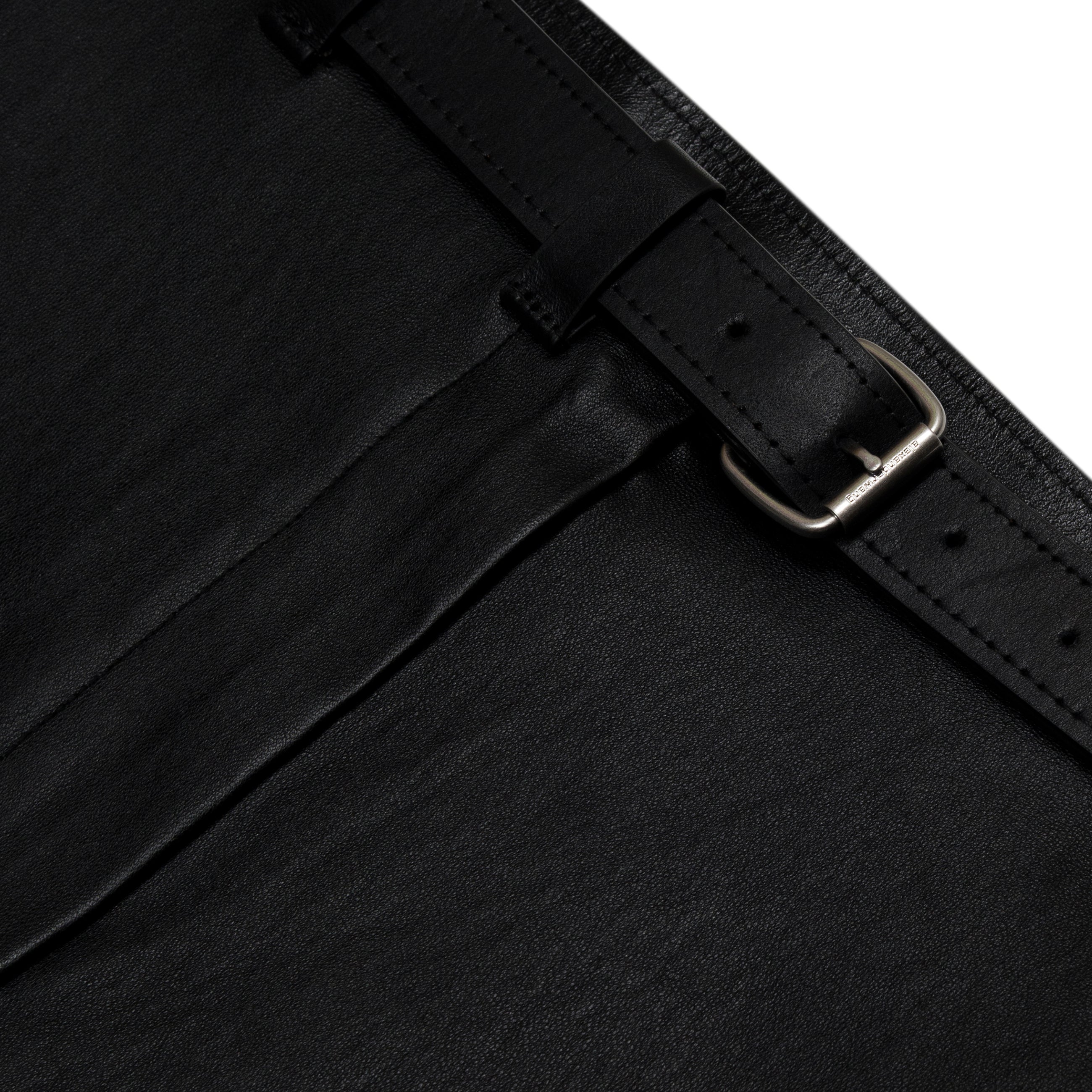 Alexander Wang Mid-Rise Belted Leather Shorts Black