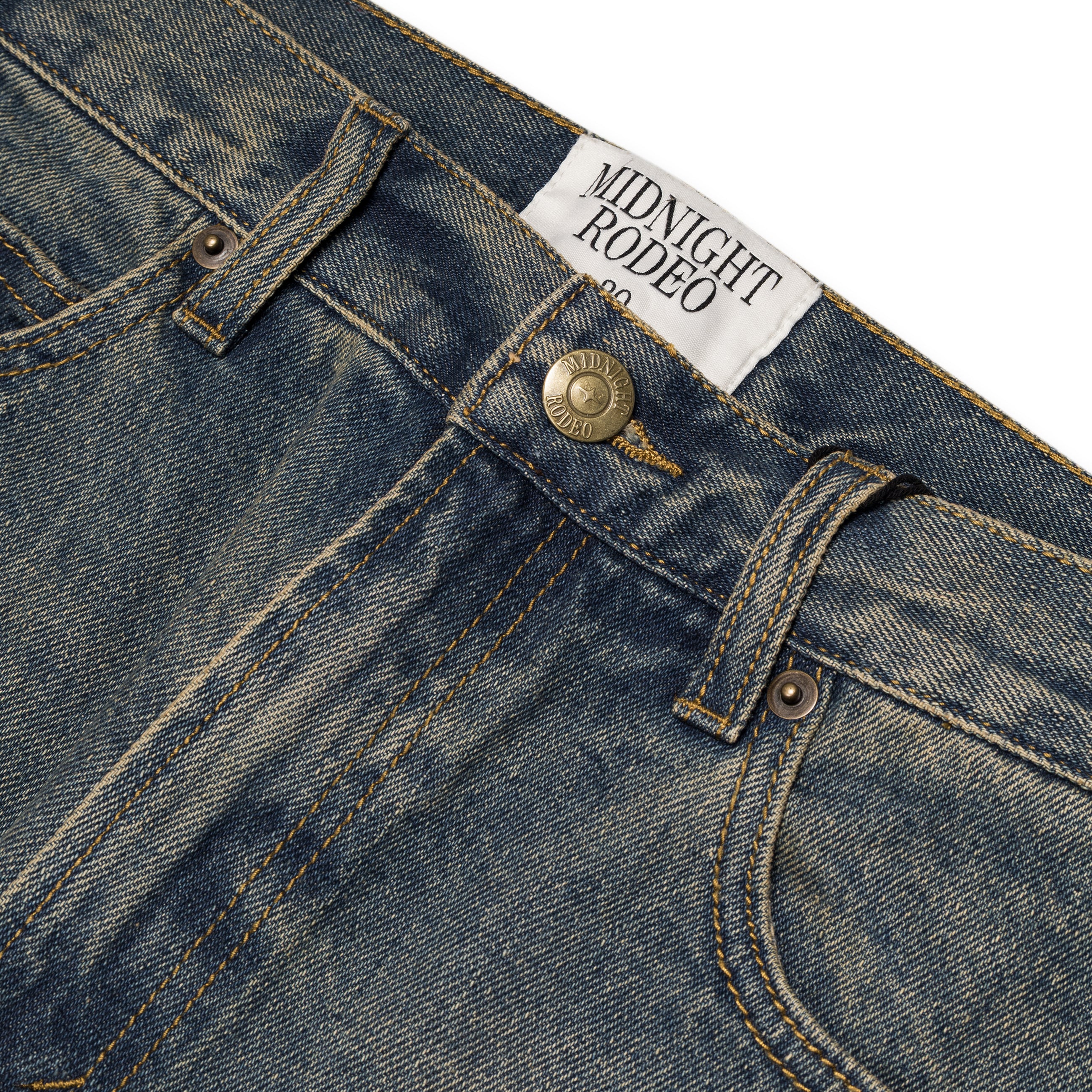 Midnight Rodeo Distressed Vintage Wash Jeans Blue