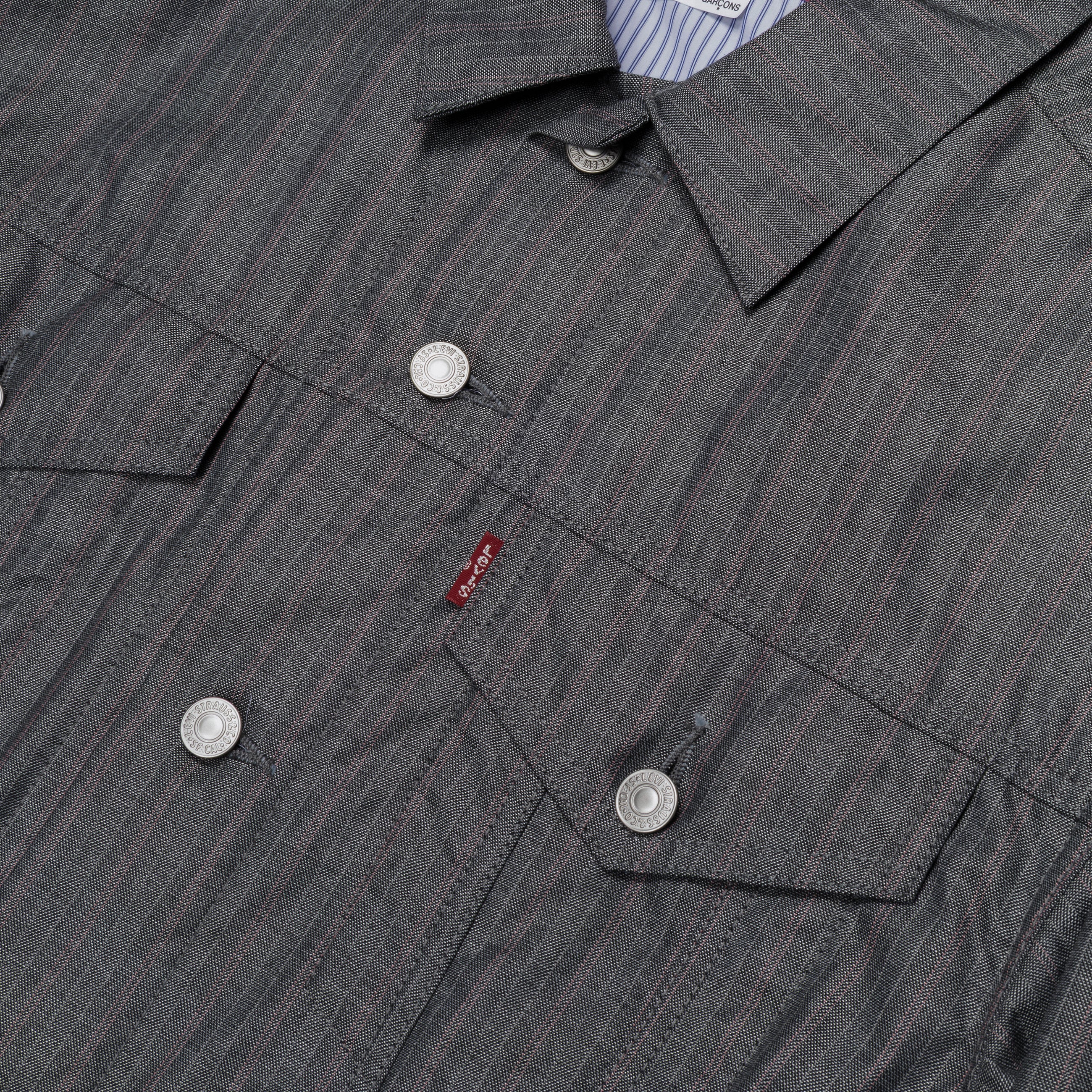 Junya Watanabe Man Levi's Striped Trucker Jacket Grey