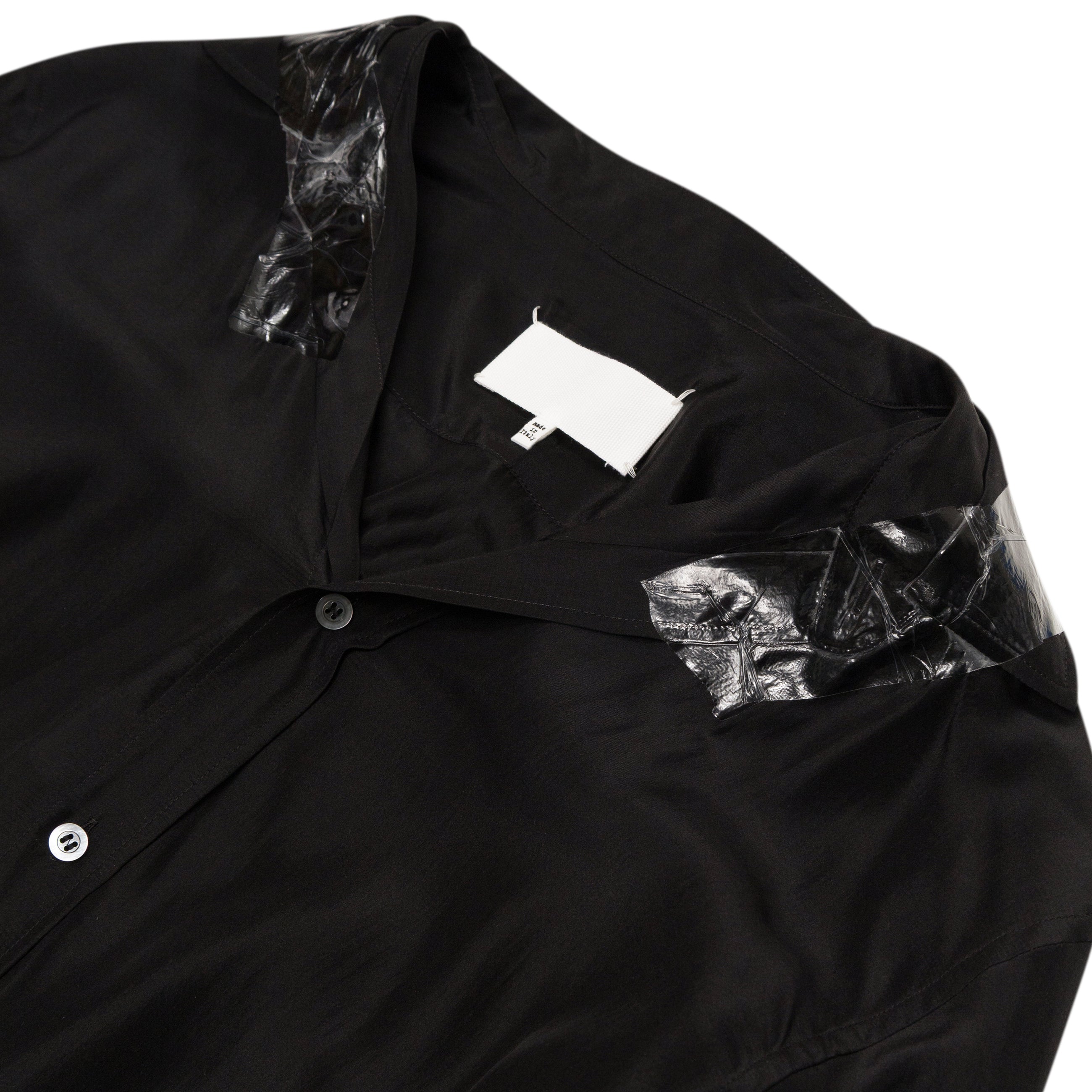 Maison Margiela Washed Silk Shirt With Tape Details Black