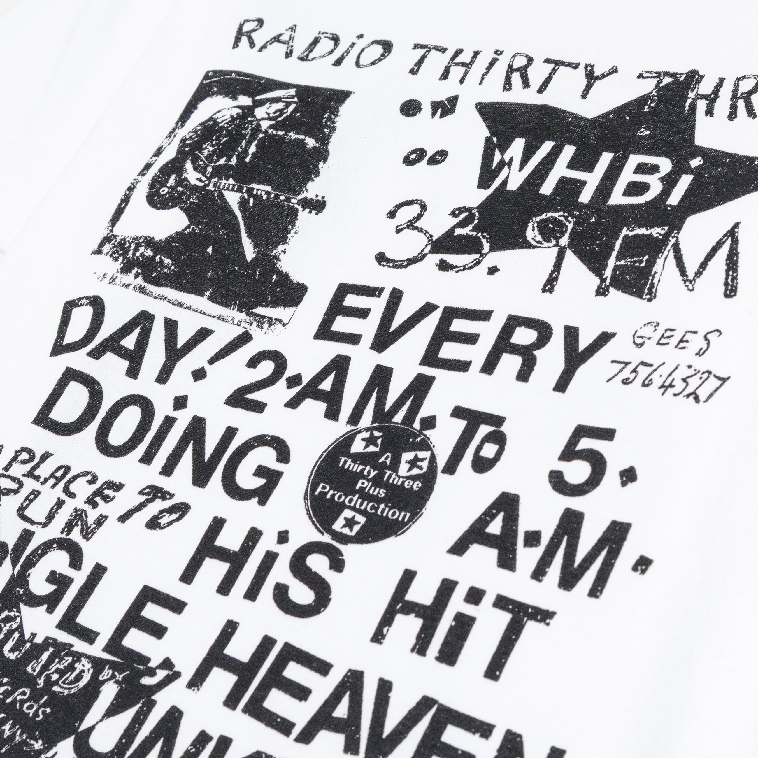 Thirty Three Plus 33 F.M. Tee White + Black