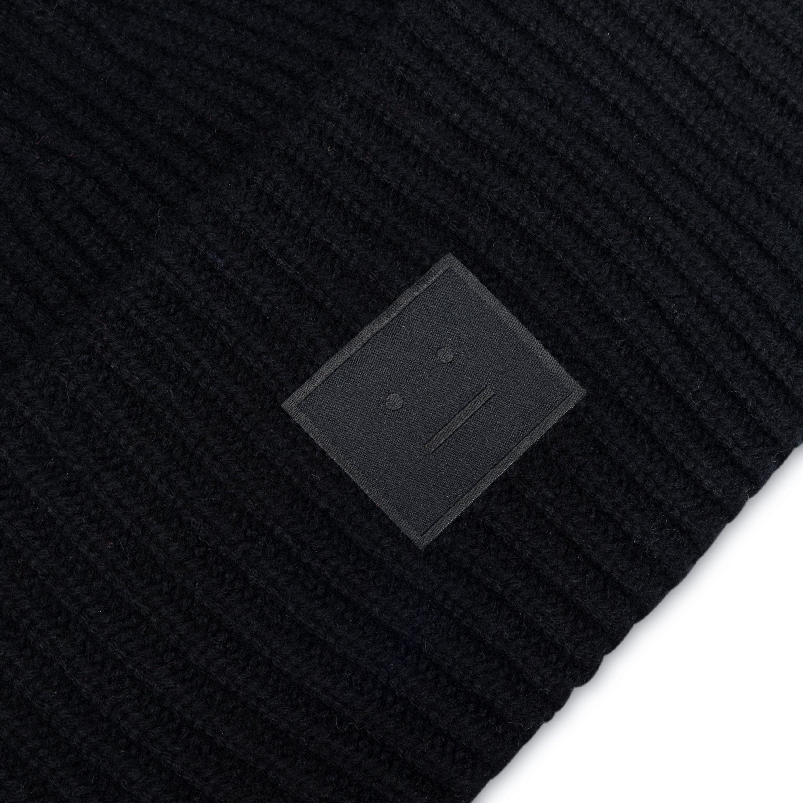 Acne Studios Face Logo Beanie Black