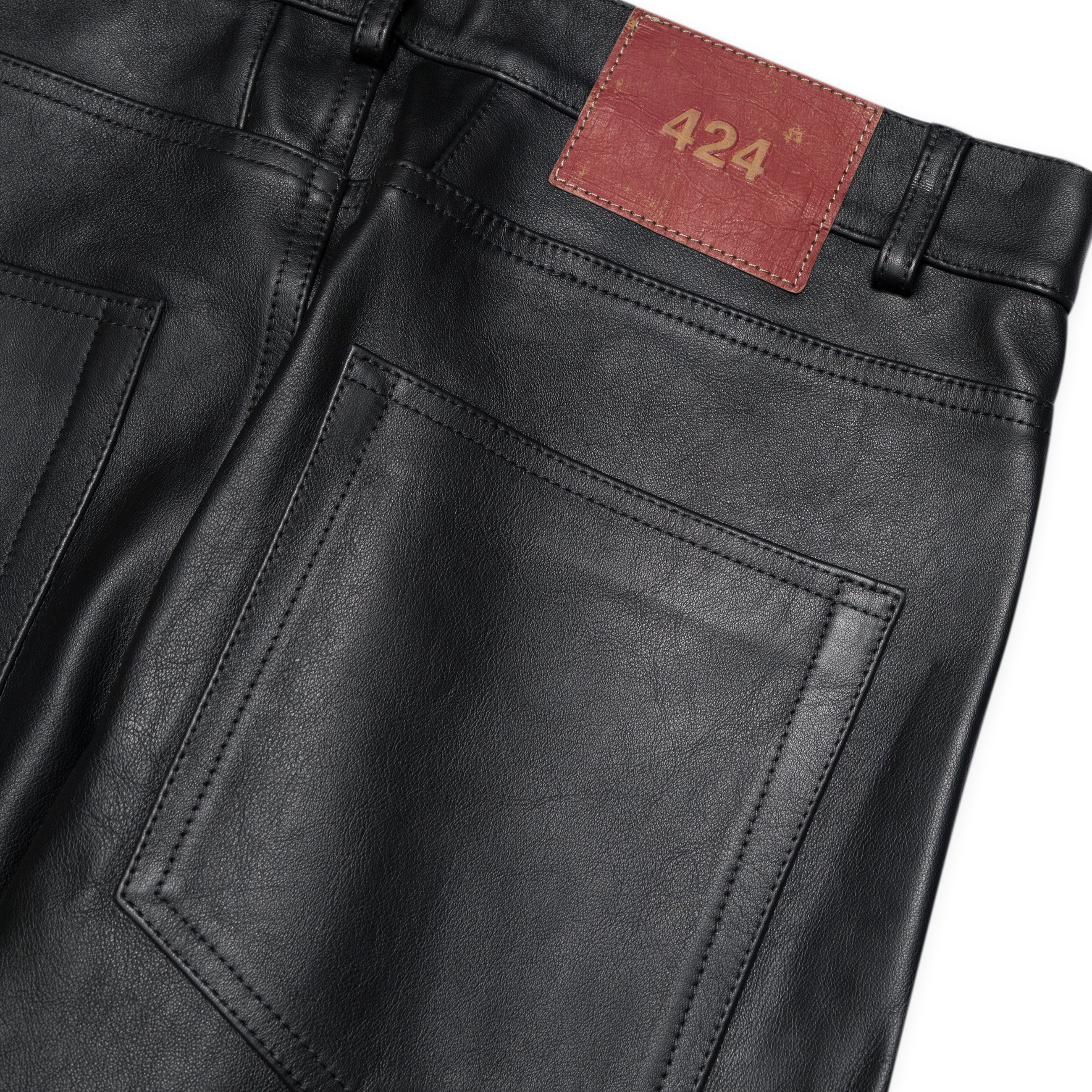 424 Skinny Leather Pant Black