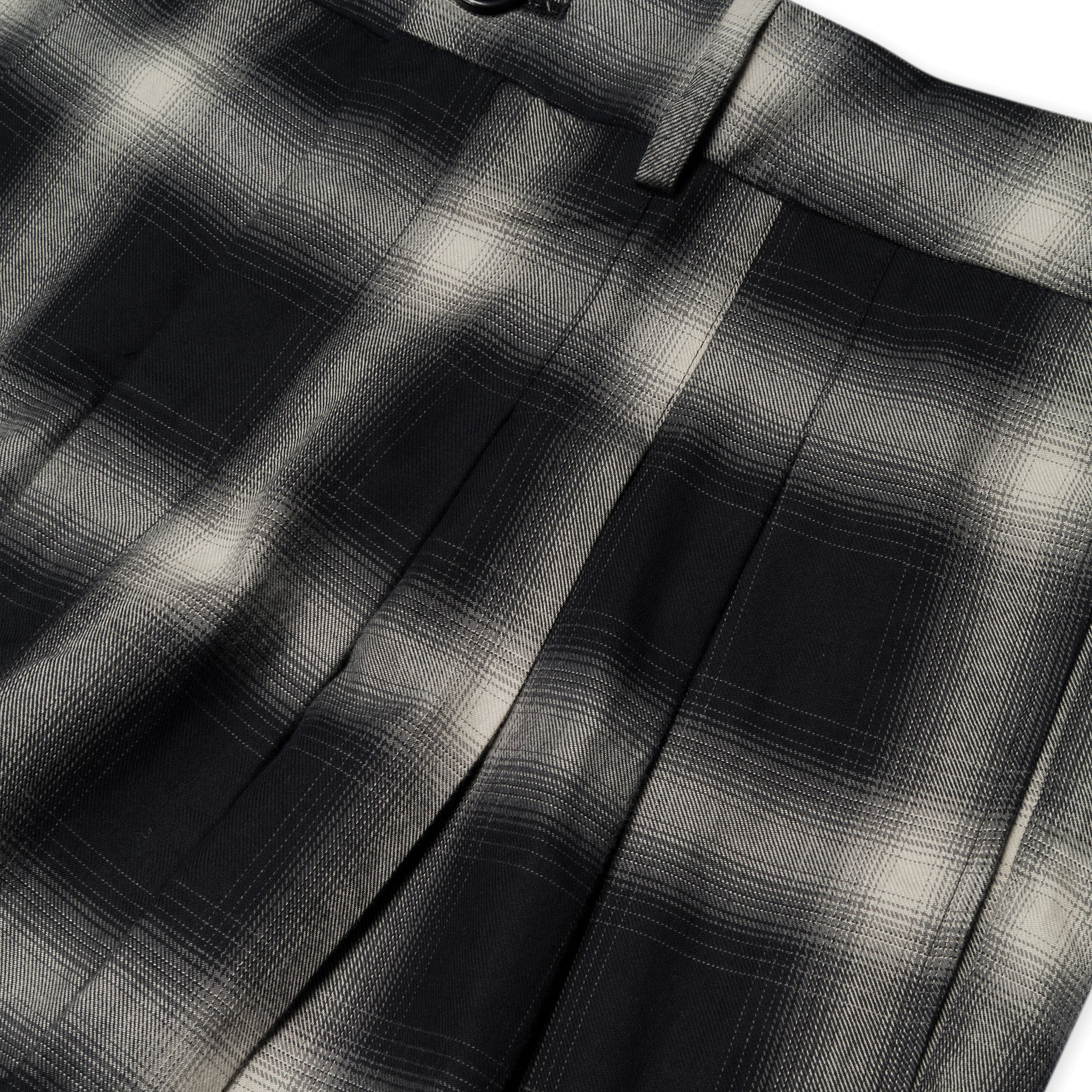 Lu'u Dan Triple Pleat Plaid Trousers Black