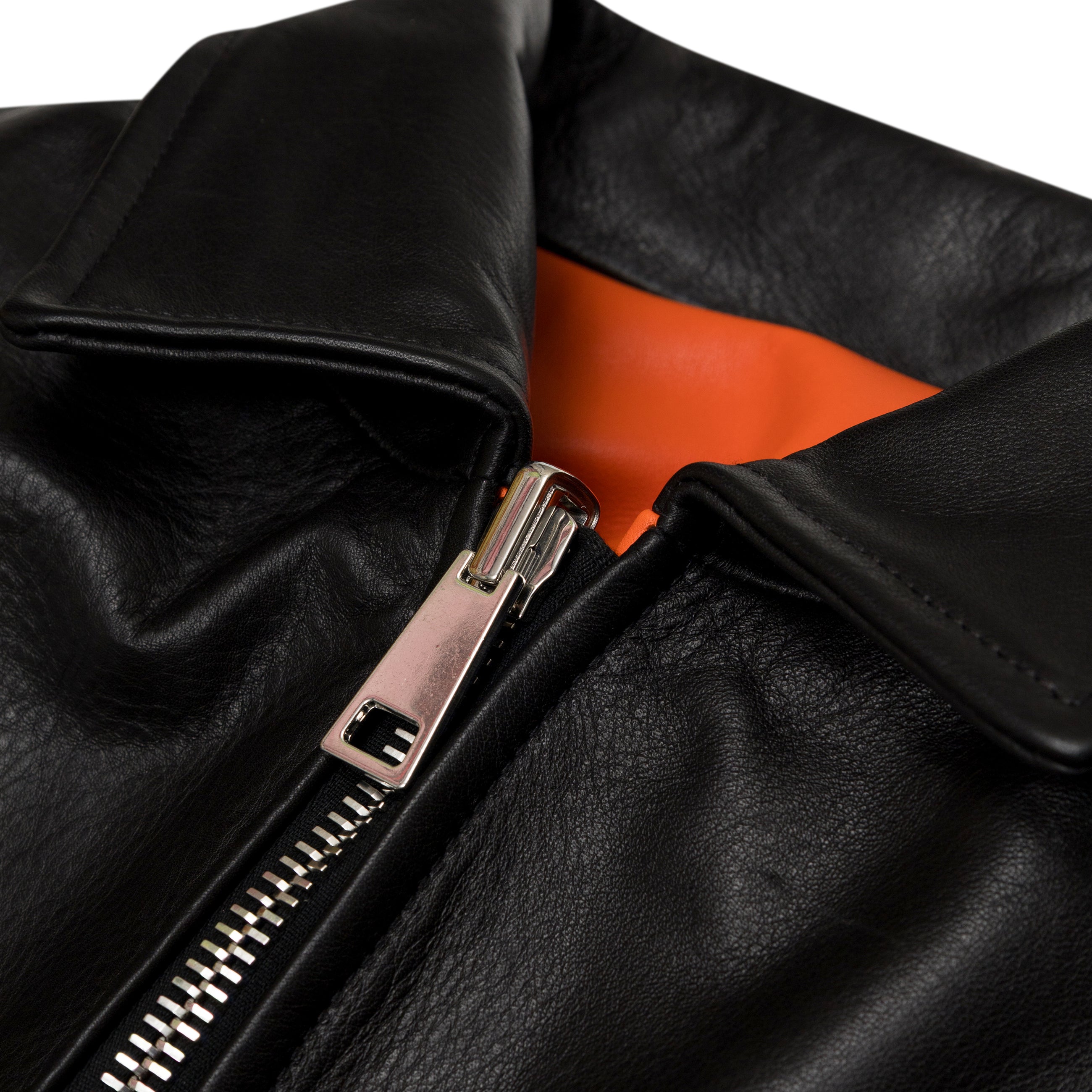 AWGE Reversible Leather Bomber Black/Orange