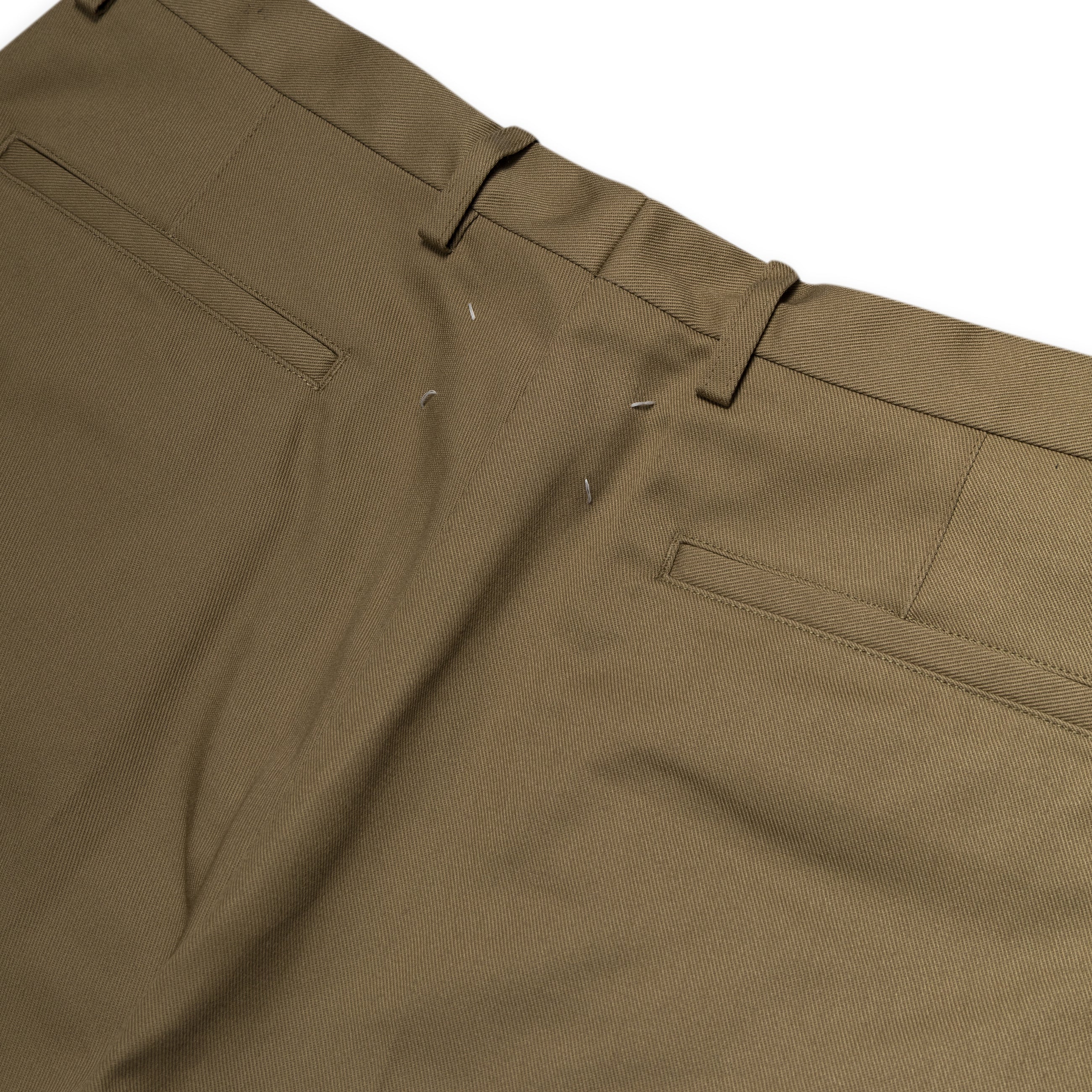 Maison Margiela Pleated Cotton Shorts Beige