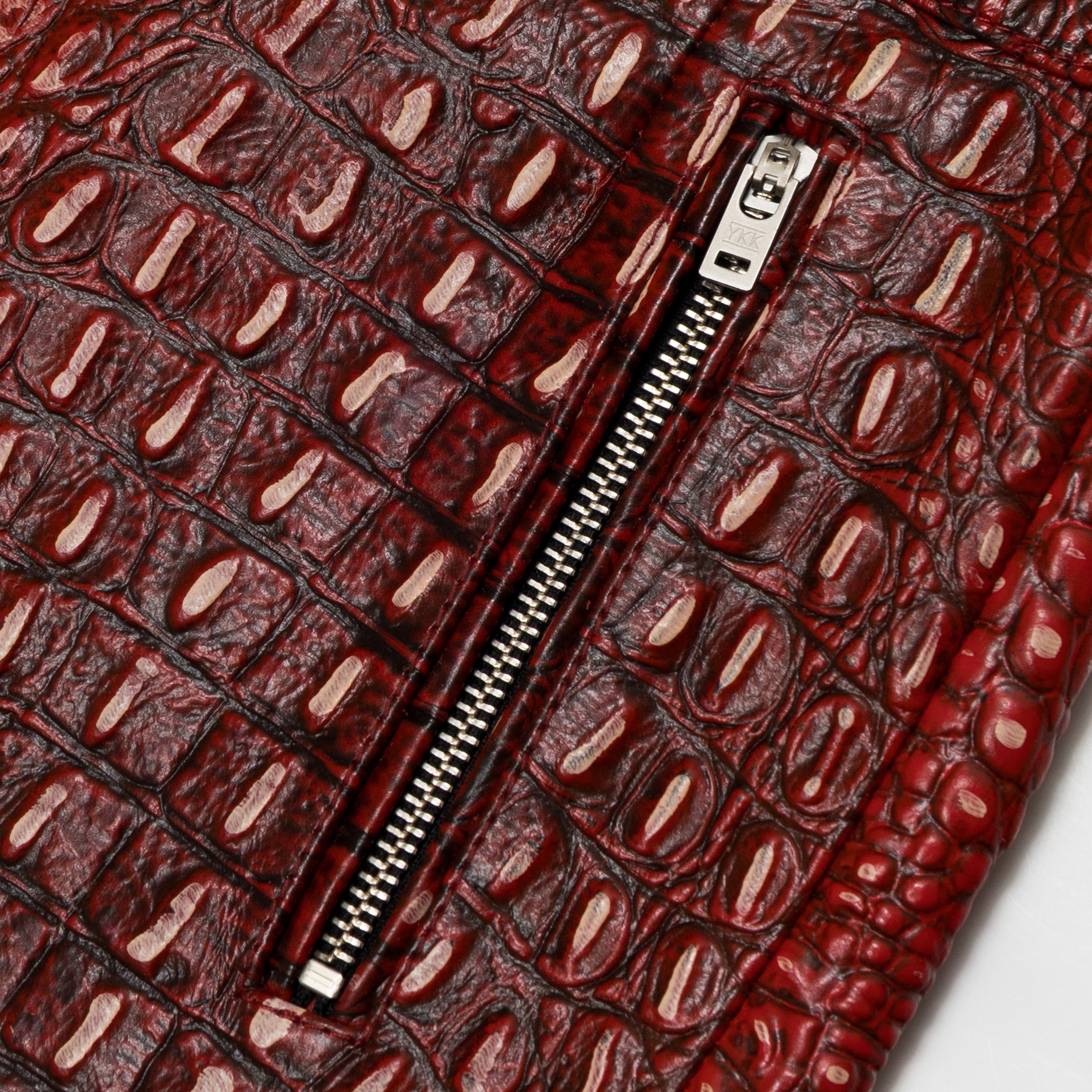 Camper Lab Crocodile Mini Skirt Red