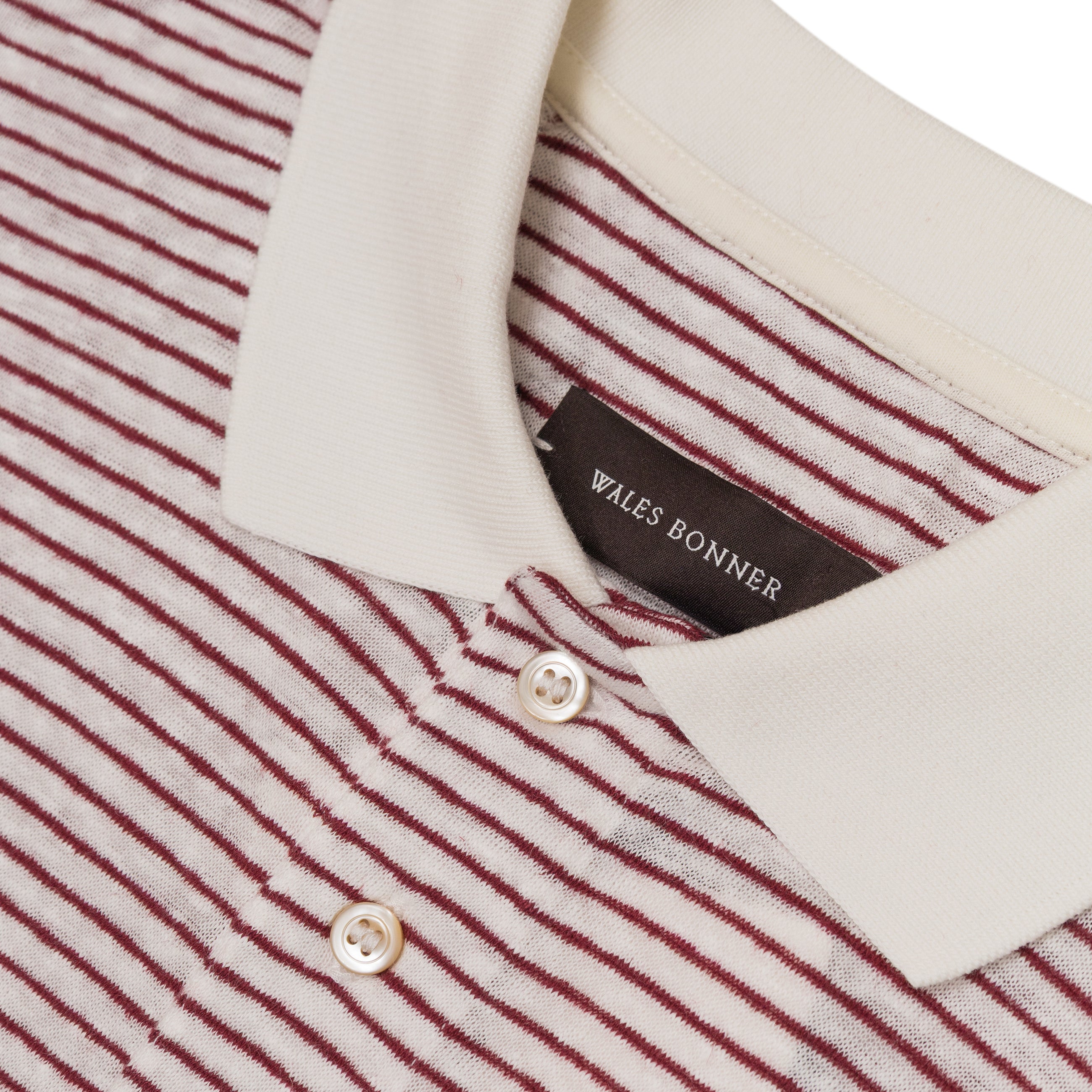 Wales Bonner Bask Polo Ivory/Wine