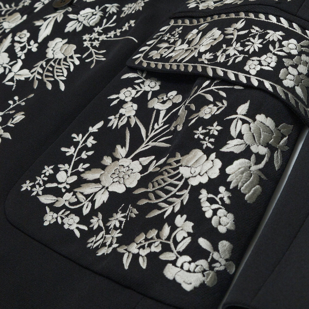Alexander McQueen Embroidered Coat Black