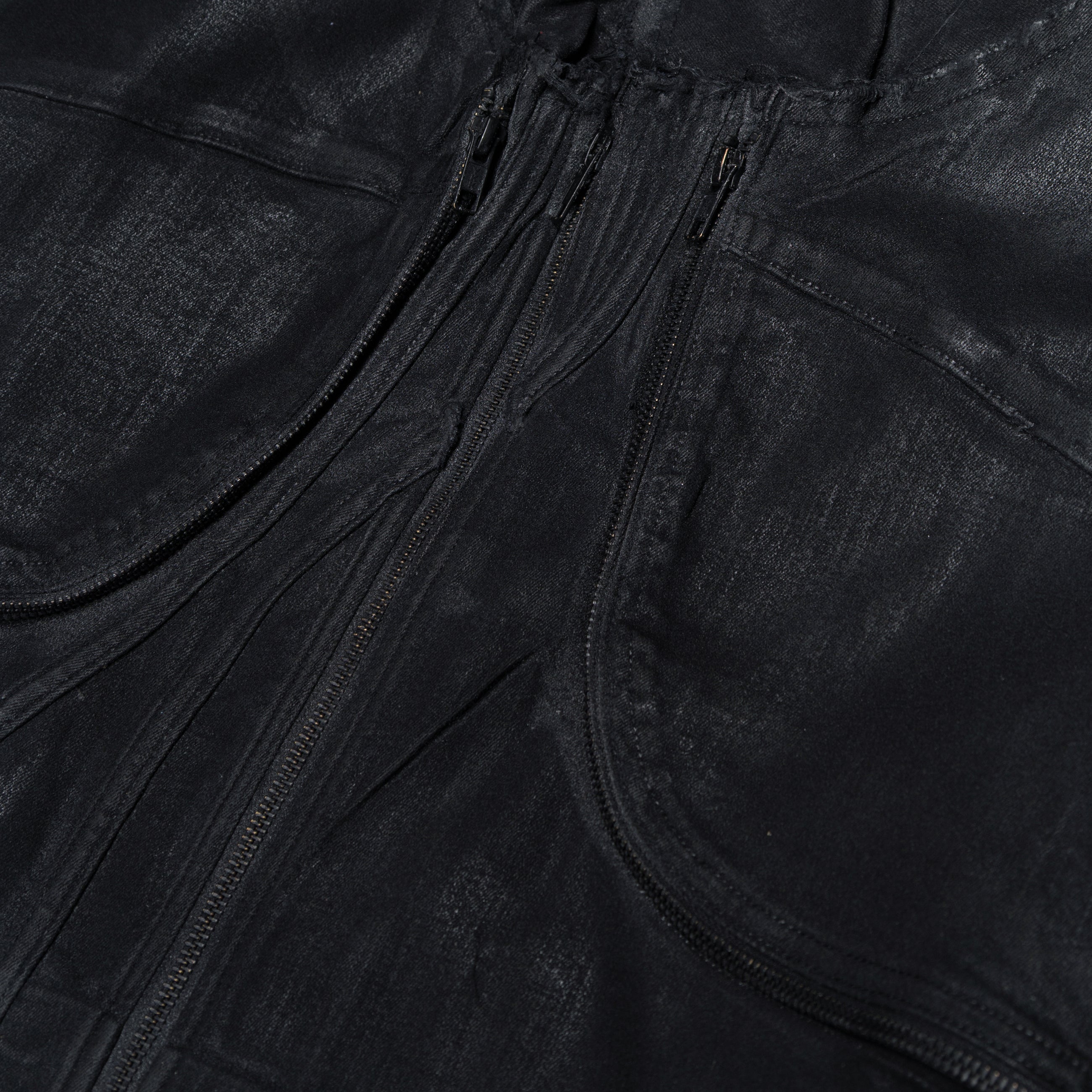 Ottolinger Glazed Denim Zip Jacket Black