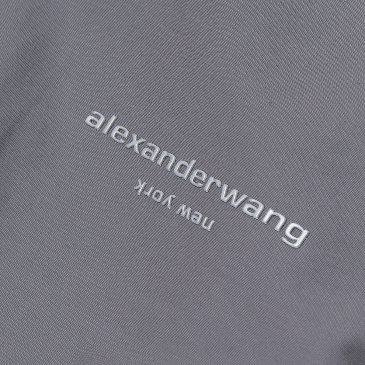 Alexander Wang Shrunken Hoodie Jacket W/ Rhinestone Drawcord Grey