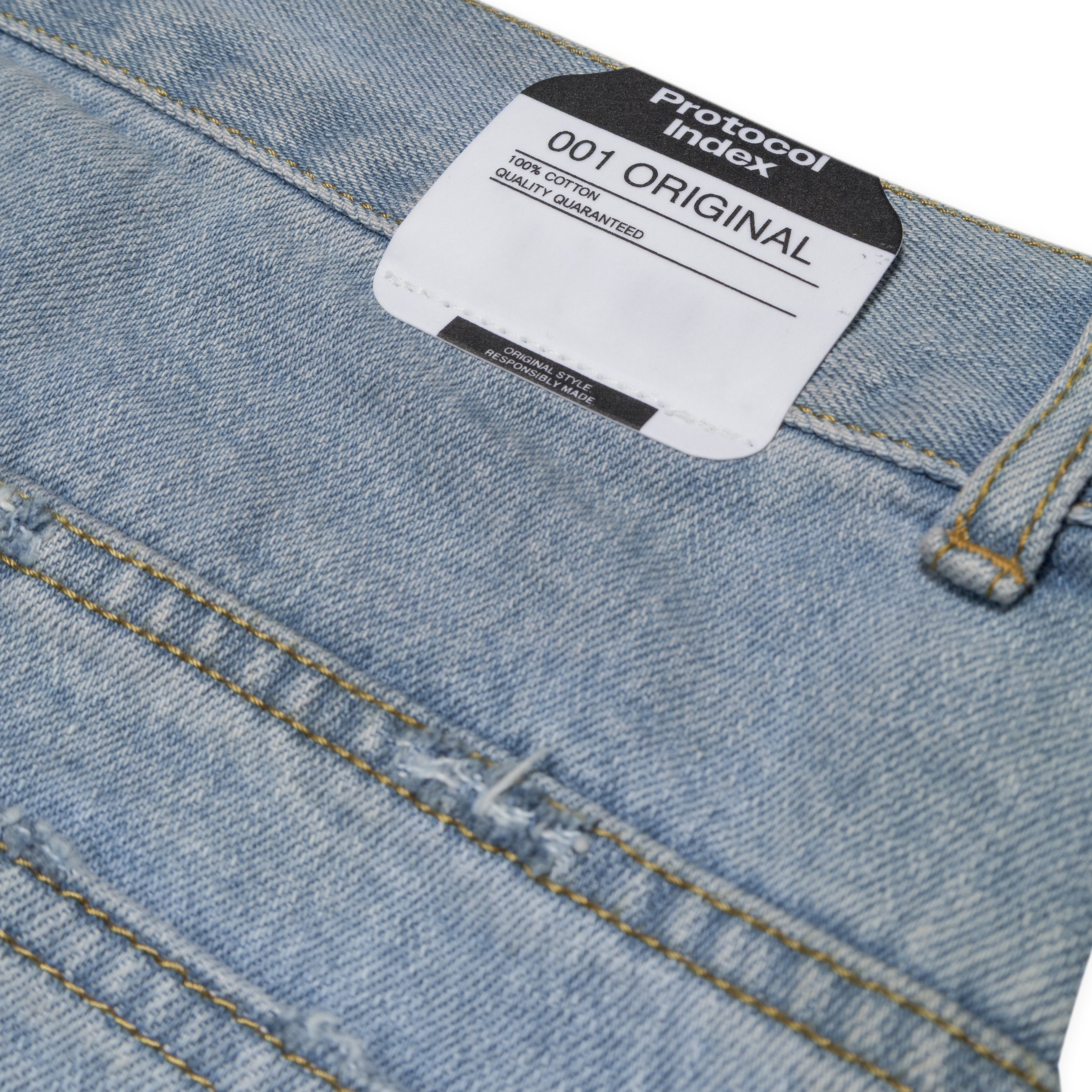 Protocol Index Blue Double Closure Flared Denim