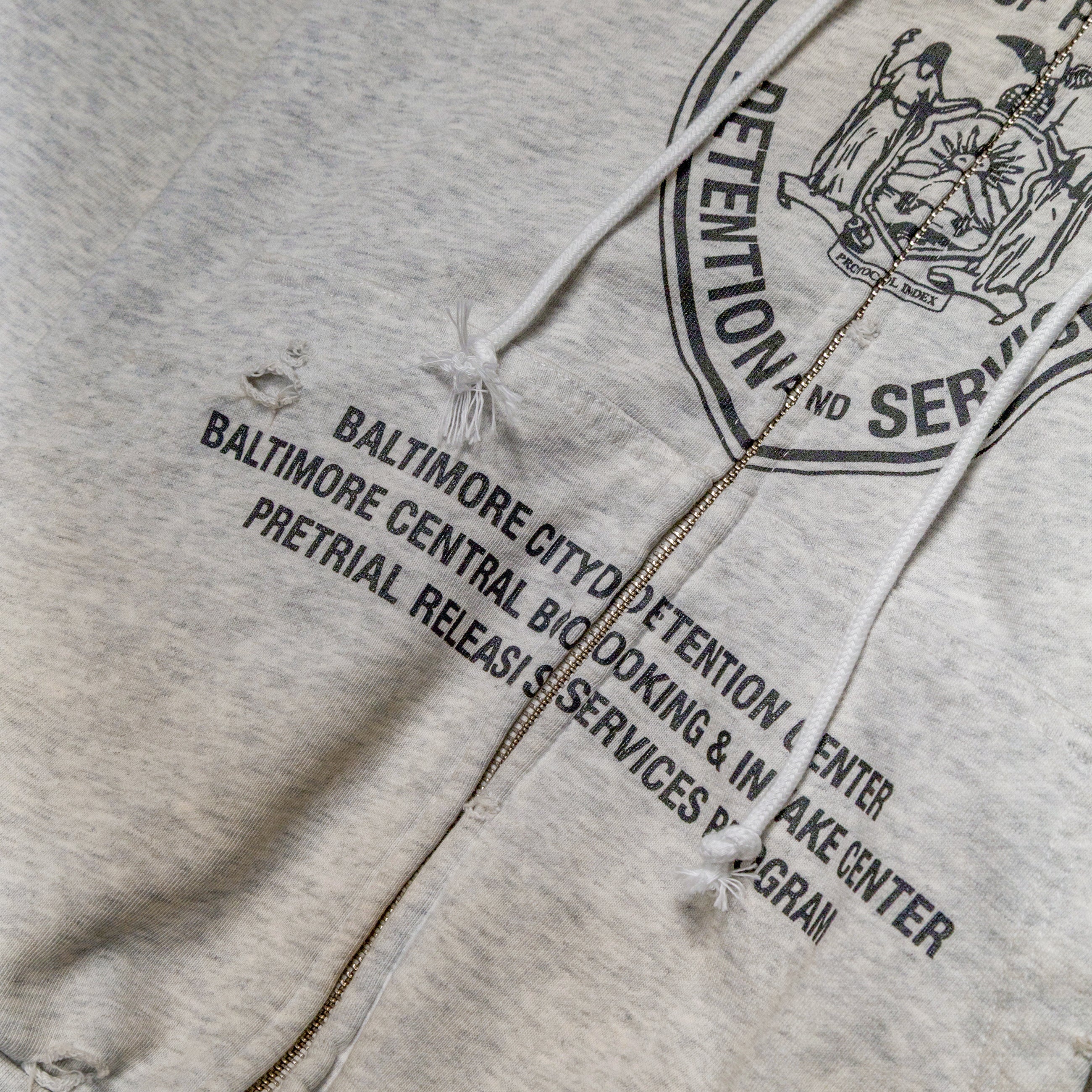 Protocol Index Reconstructed Sweatshirts Zip Hoodie White