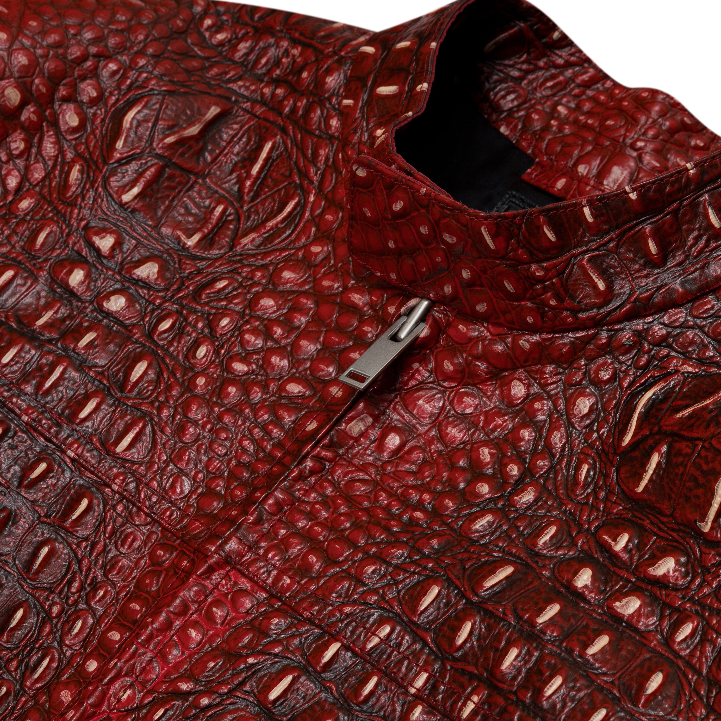 Camper Lab Crocodile Moto Jacket Red – ESSXNYC