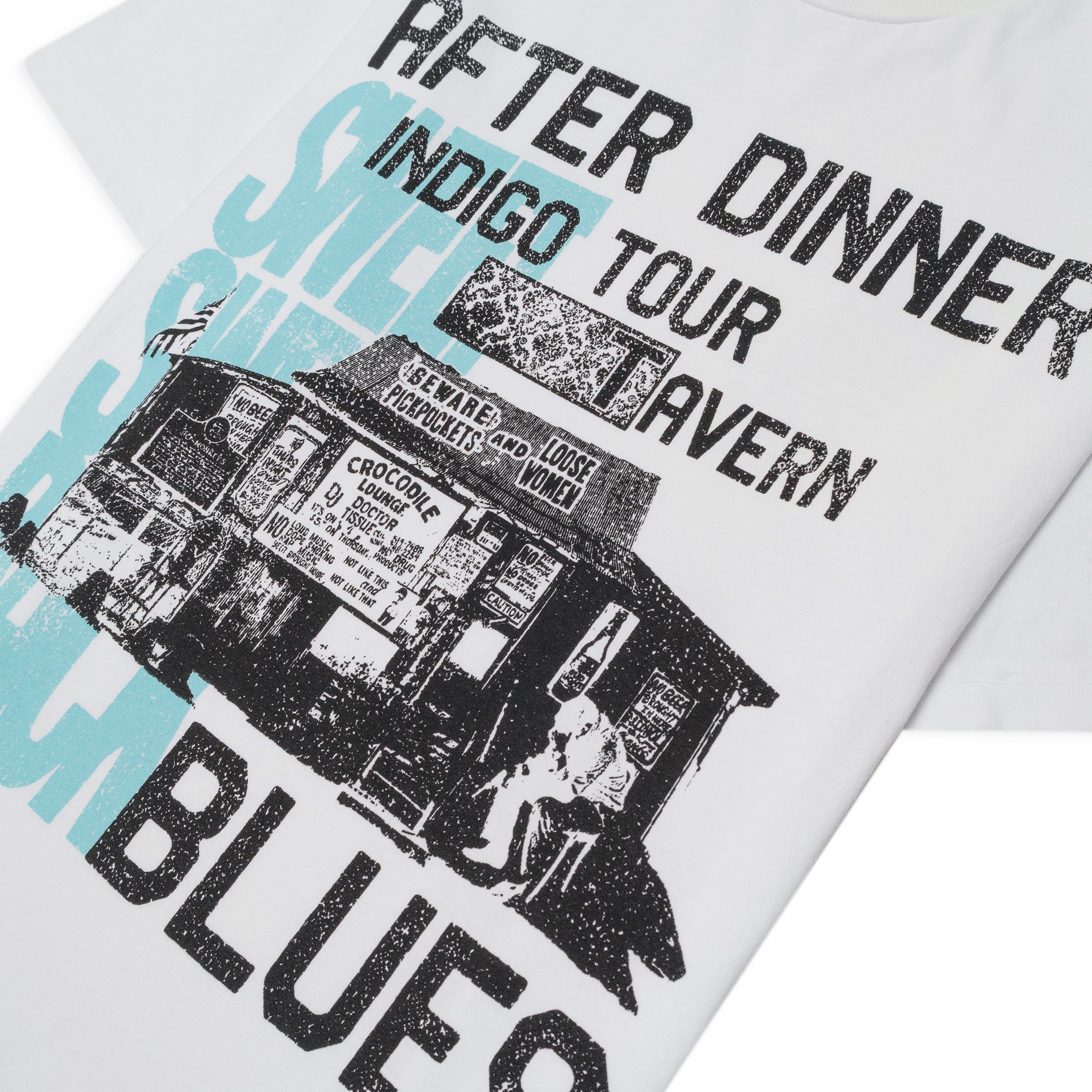 Thirty Three Plus Sweet Sweet Back Tee White + Blue