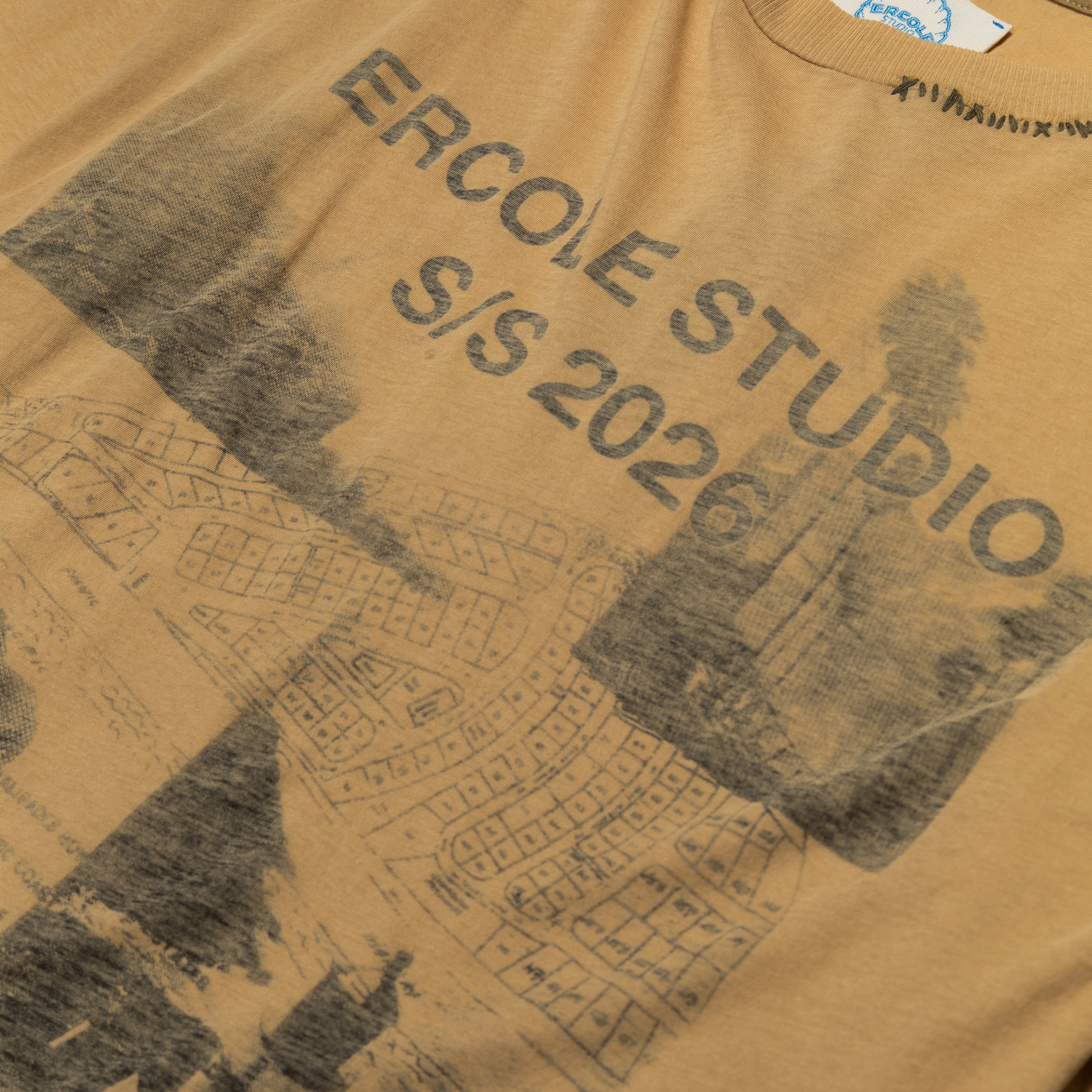 Ercole Studio Palisades Map T-Shirt Beige