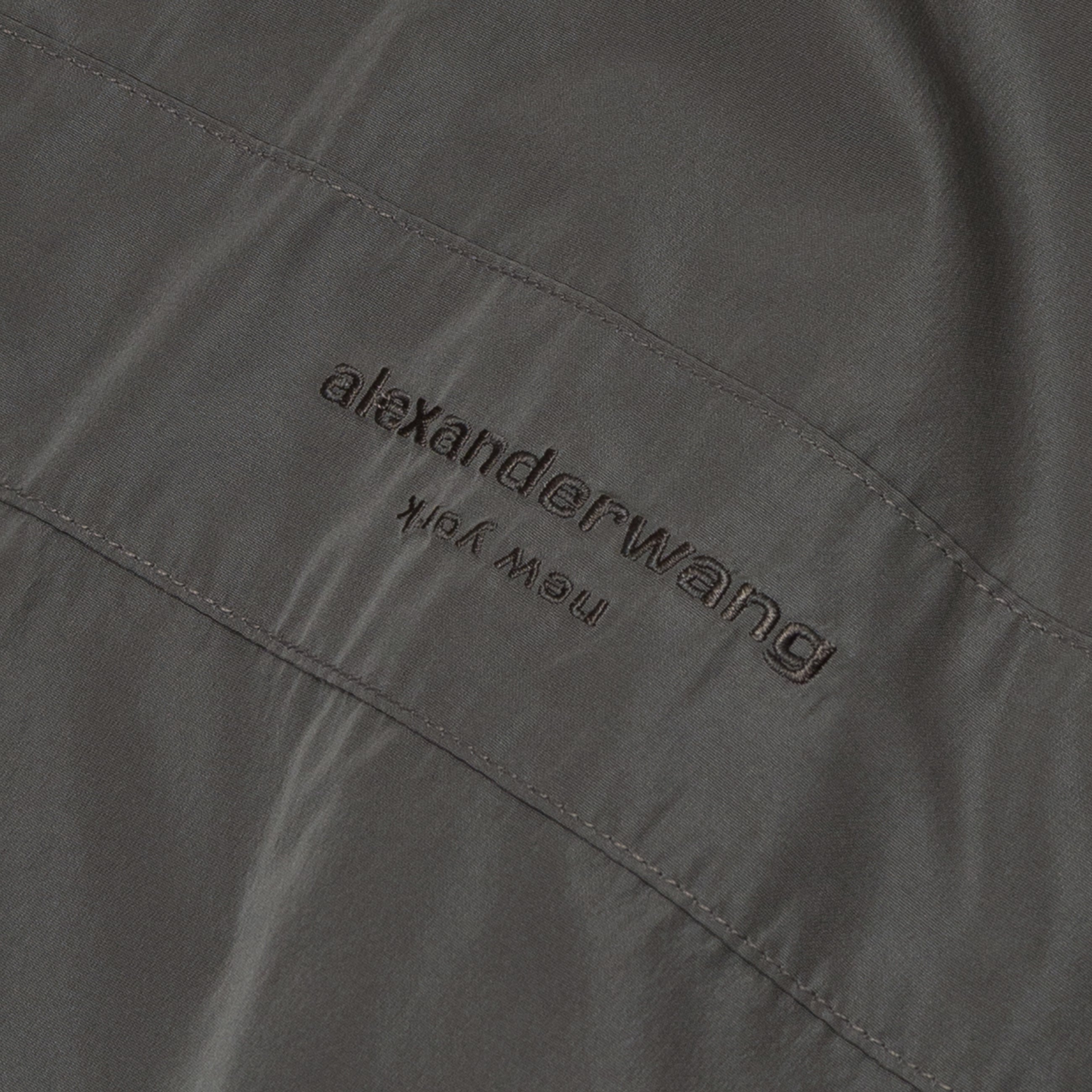 Alexander Wang Oversized Track Jacket W/ Gathered Neck Grey