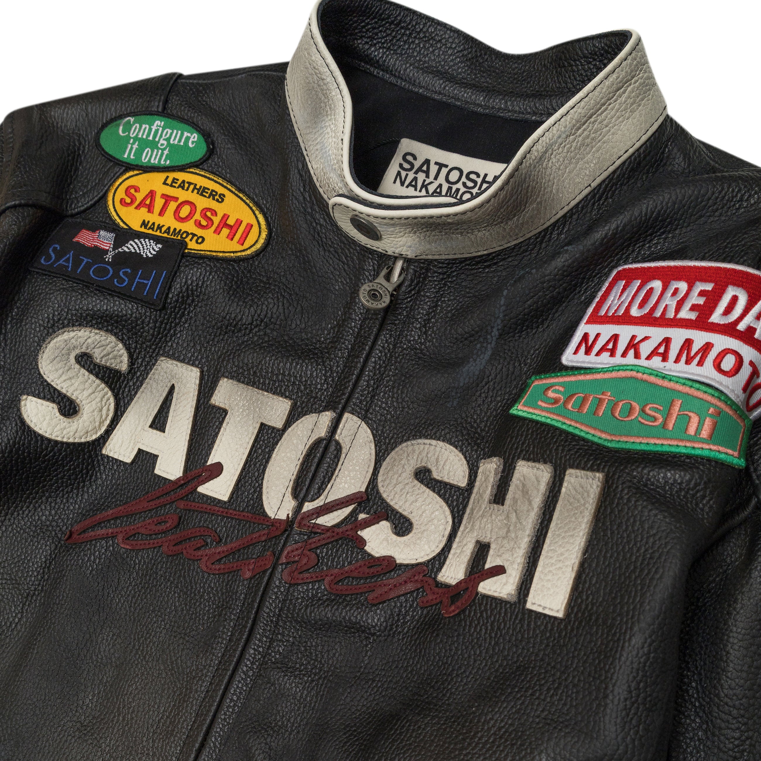 Satoshi Nakamoto Truck Stop Leather Jacket Black
