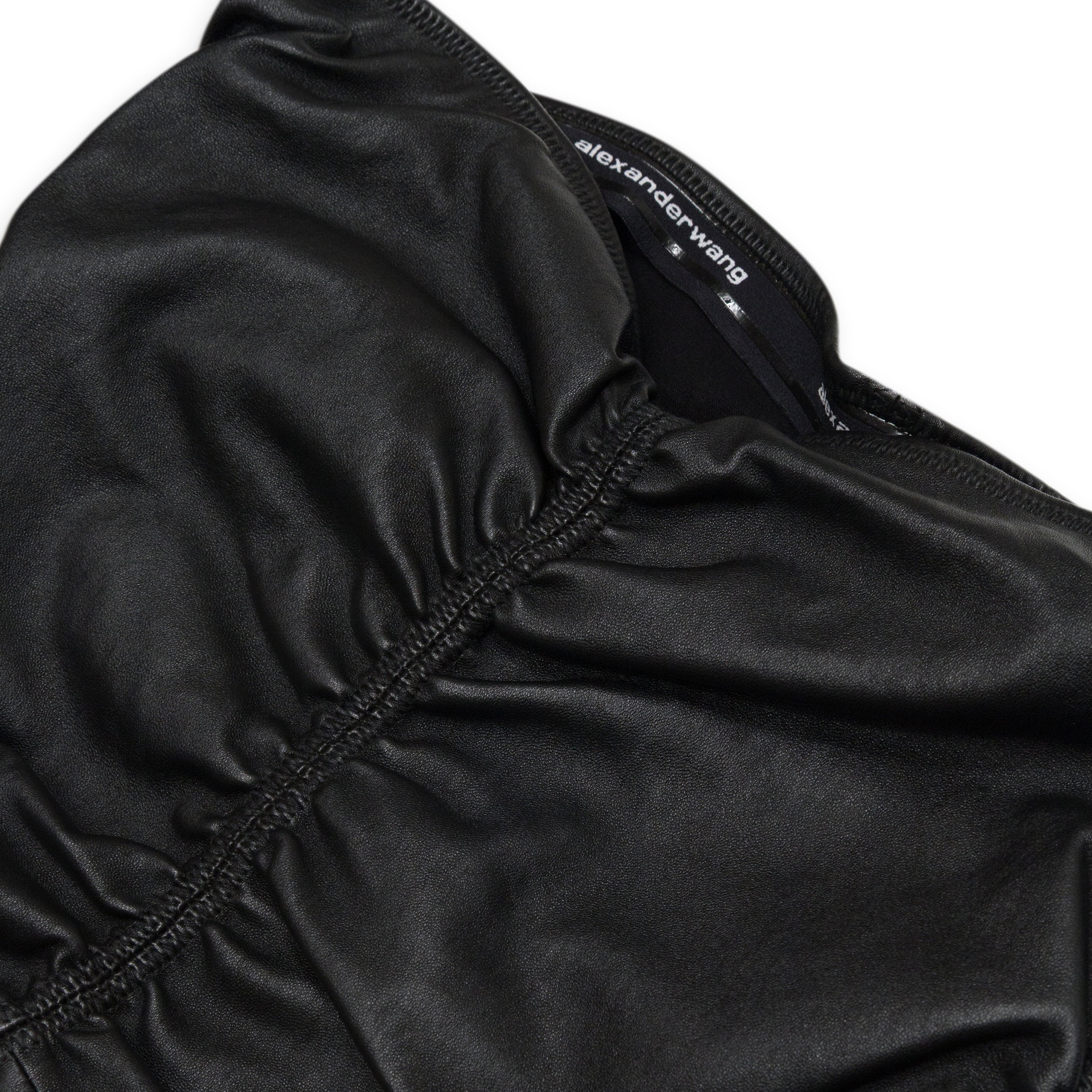 Alexander Wang Ruched Mini Leather Tube Dress Black – ESSXNYC
