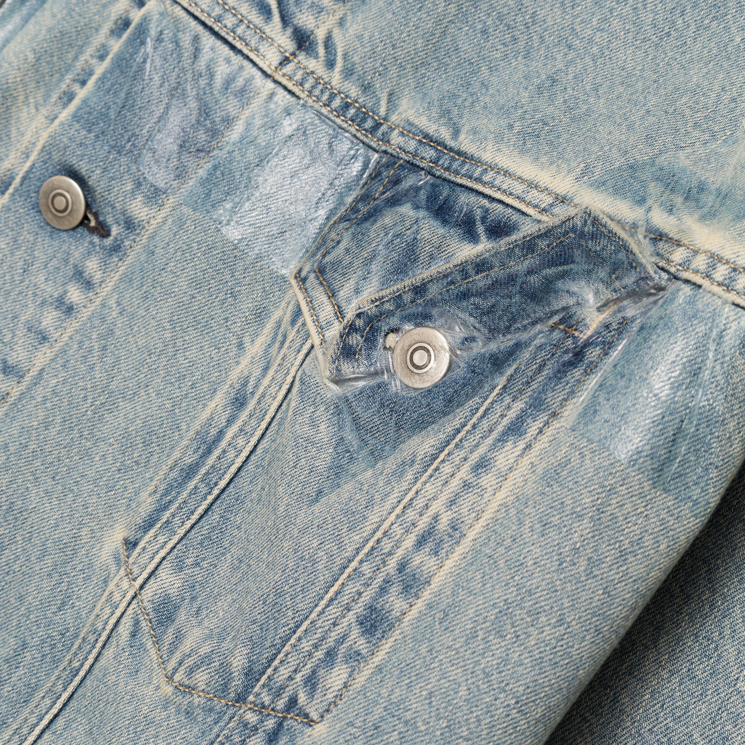 Maison Margiela Denim Jacket With Tape Details Blue