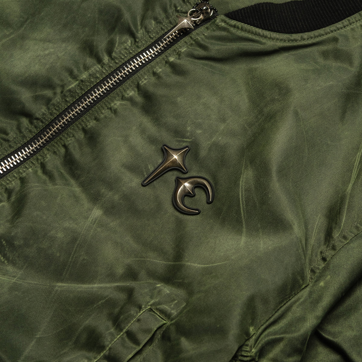 Thug Club Jamong Two Tone Washed Ma-1 Jacket Khaki