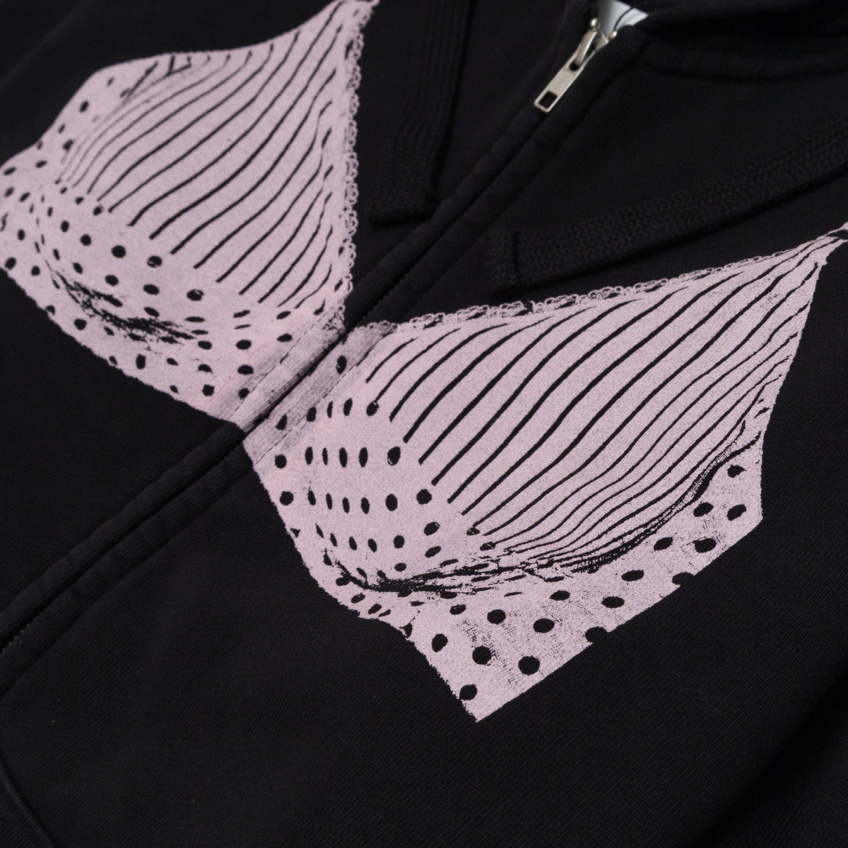 Vaquera Women Trompe L'Oeil Zip Hoodie Knit Black