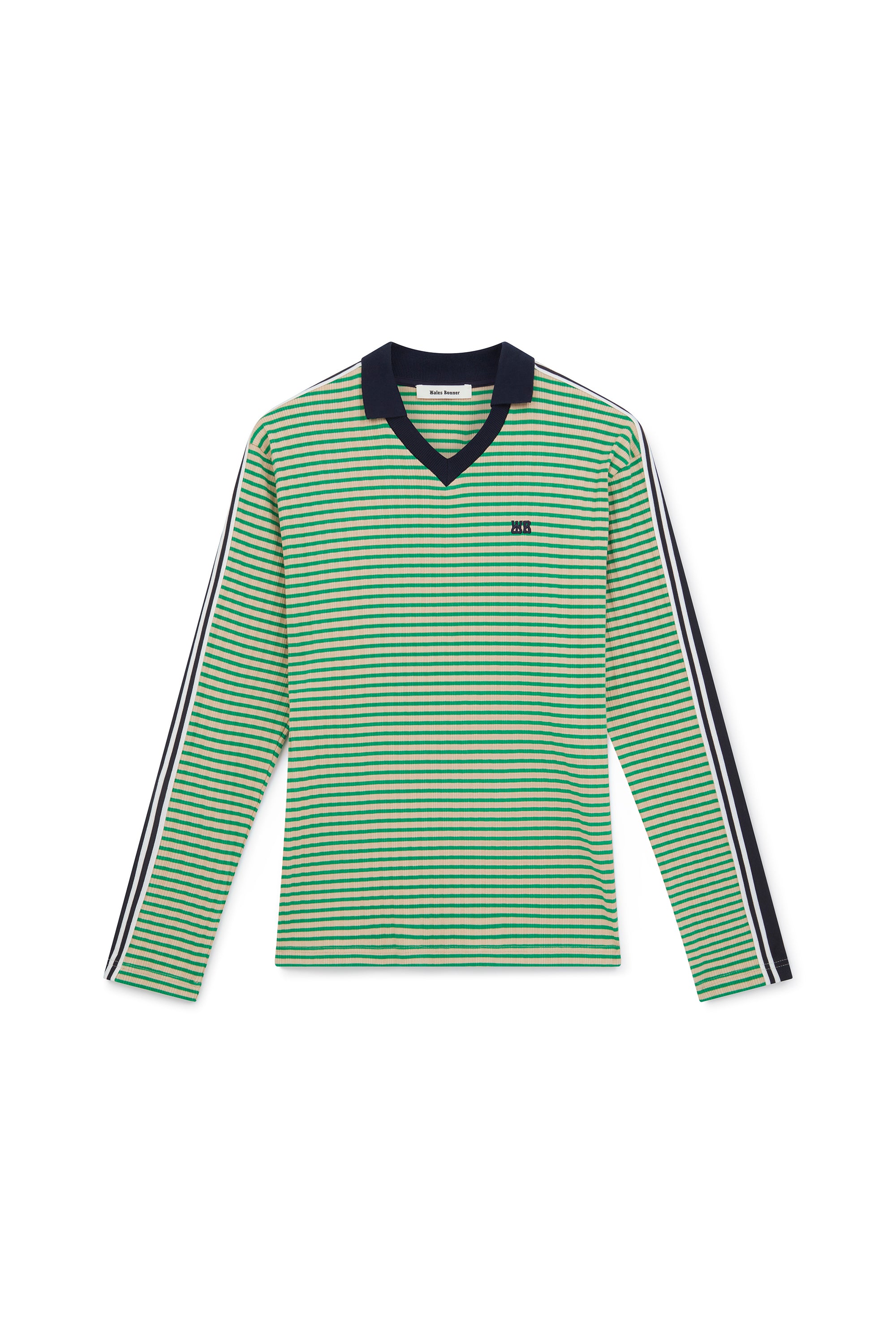 Wales Bonner Striped Sonic Polo Green 8012