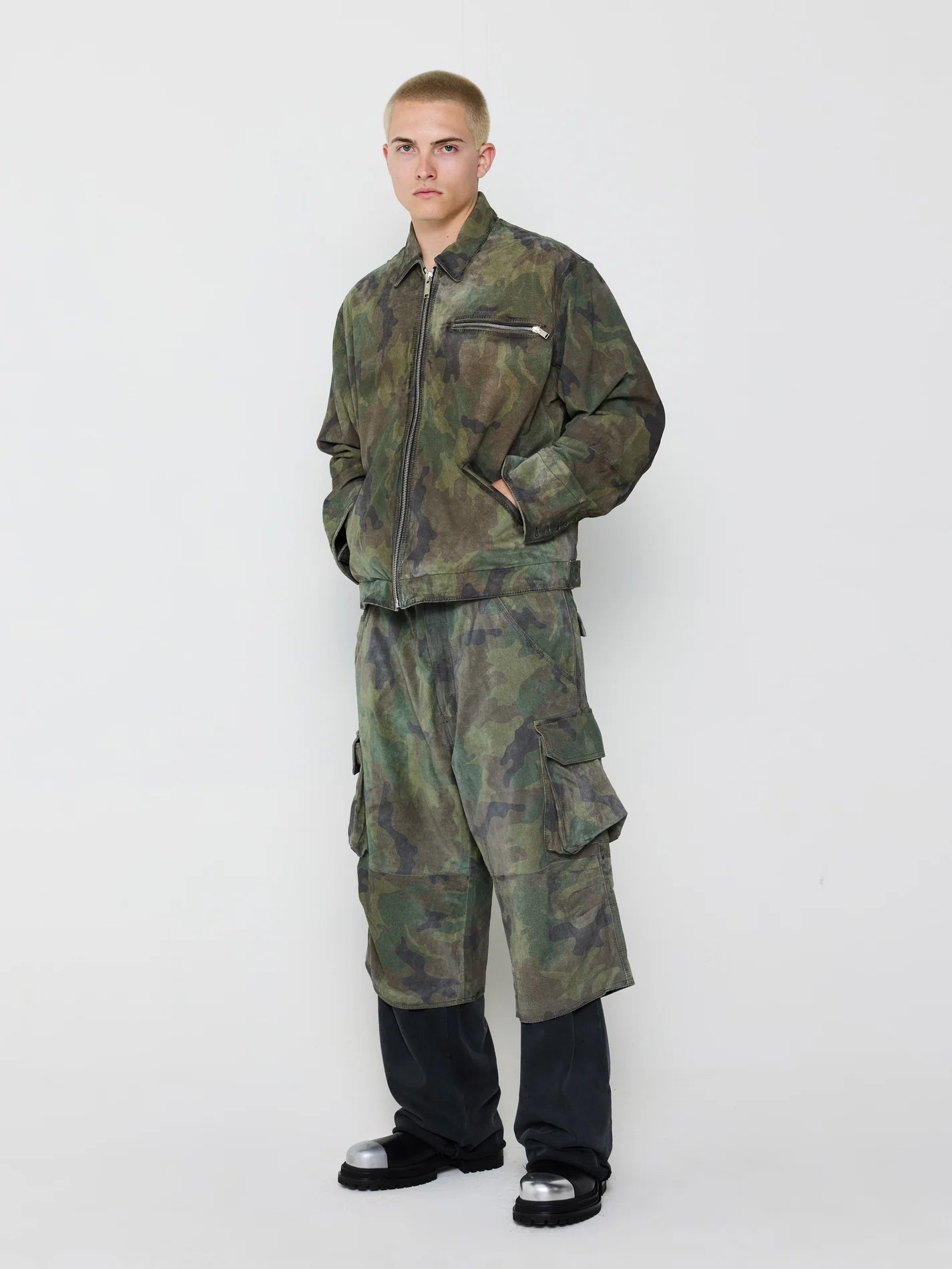 424 Suede Camo Jacket In Camouflage 8655