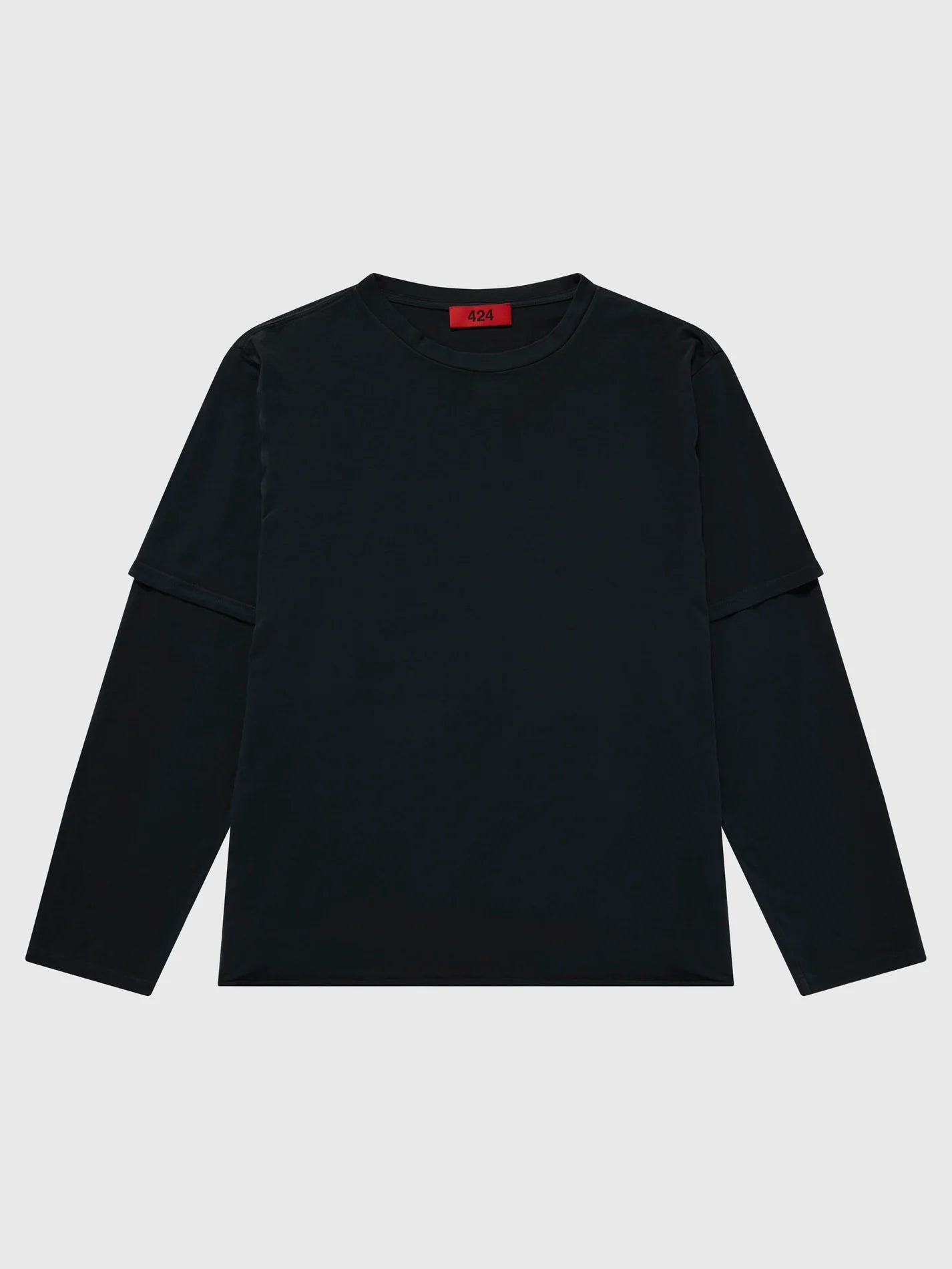 424 LONG SLEEVE DOUBLE SHIRT IN BLACK