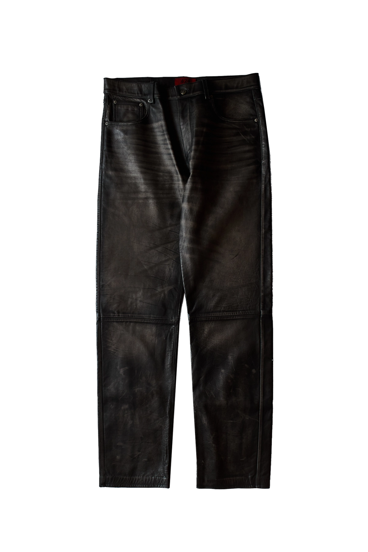 424 Leather Jeans Black