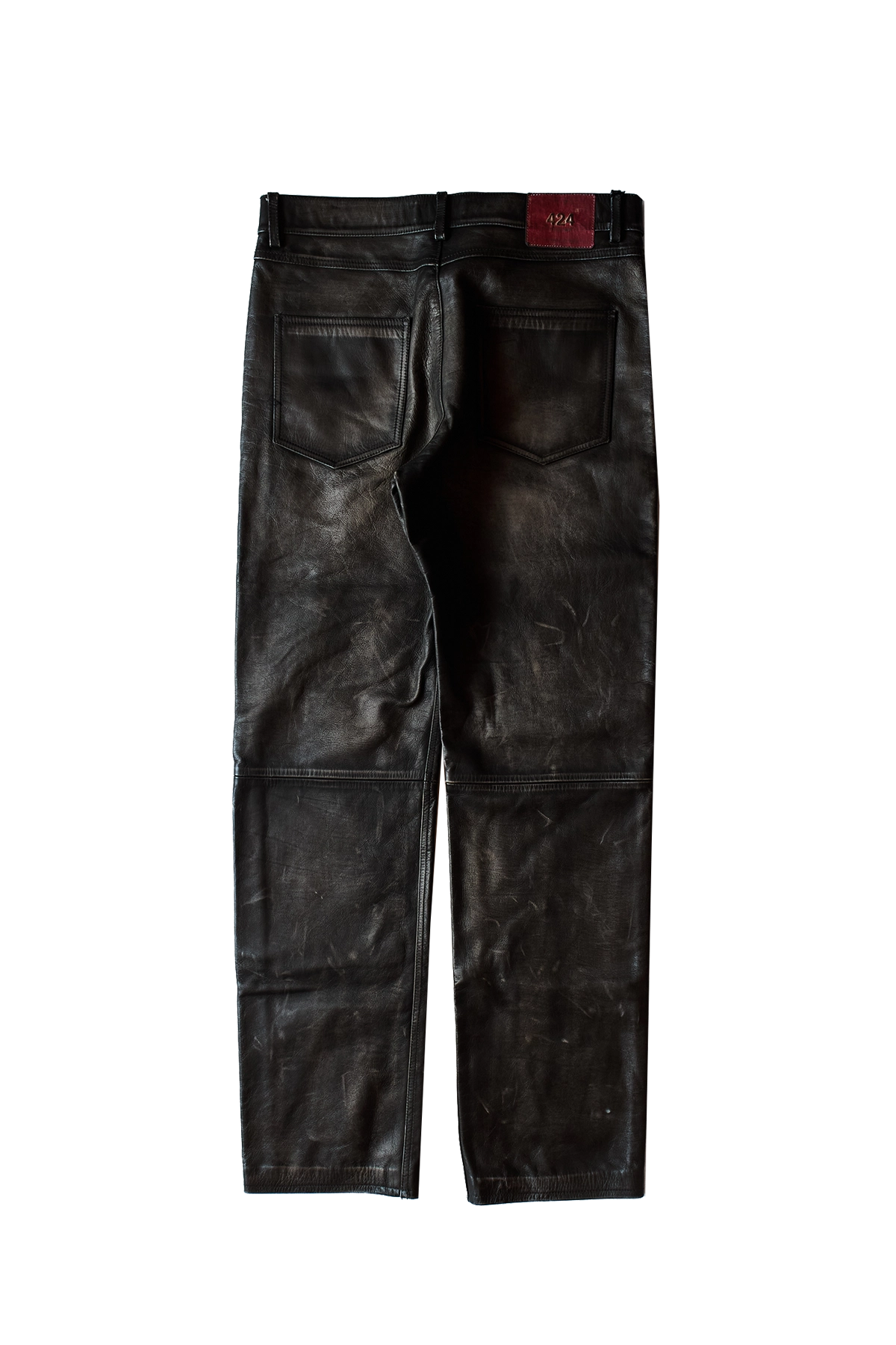 424 Leather Jeans Black 1