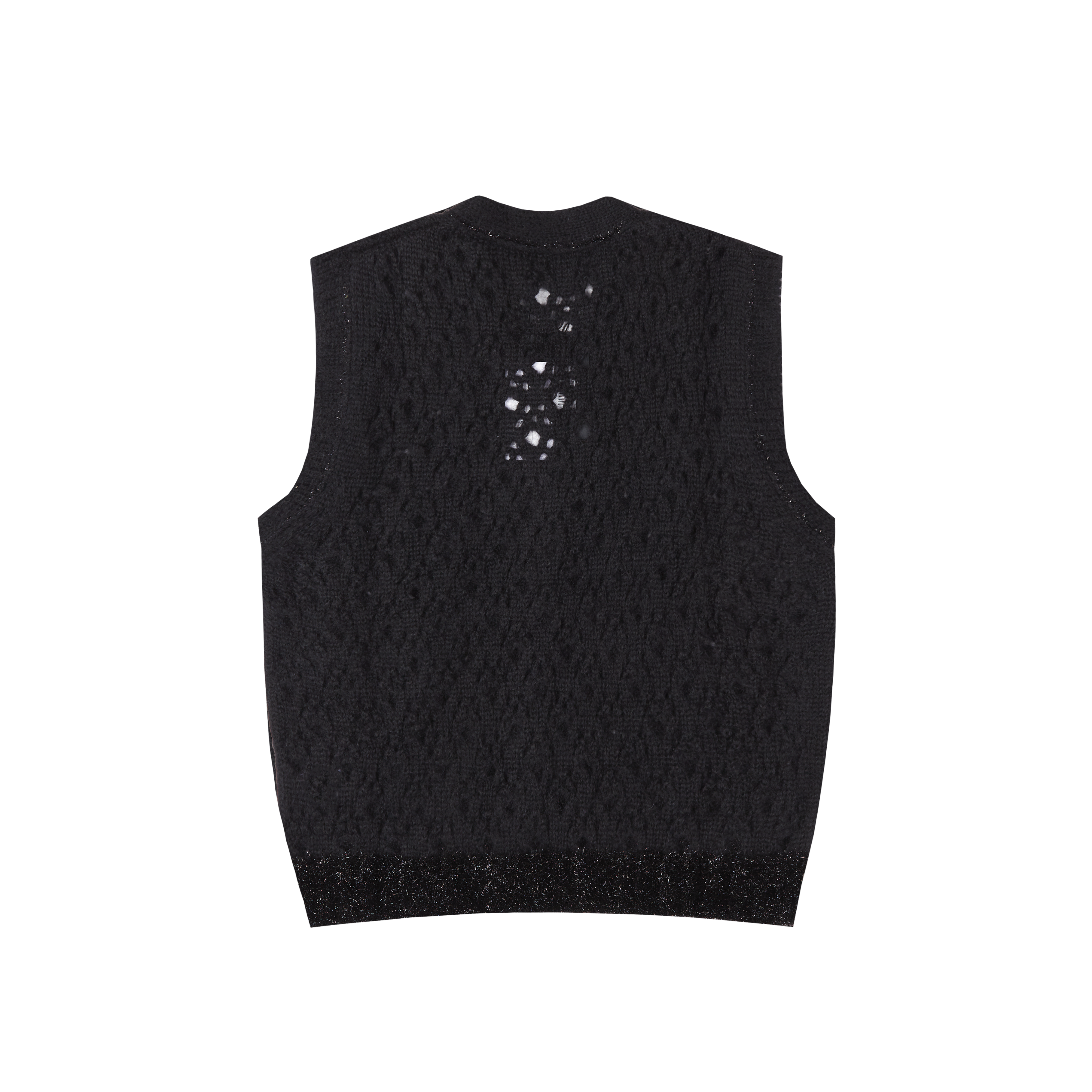 SIMONE ROCHA KNIT VEST WITH TINSEL TRIM Sweaters Black