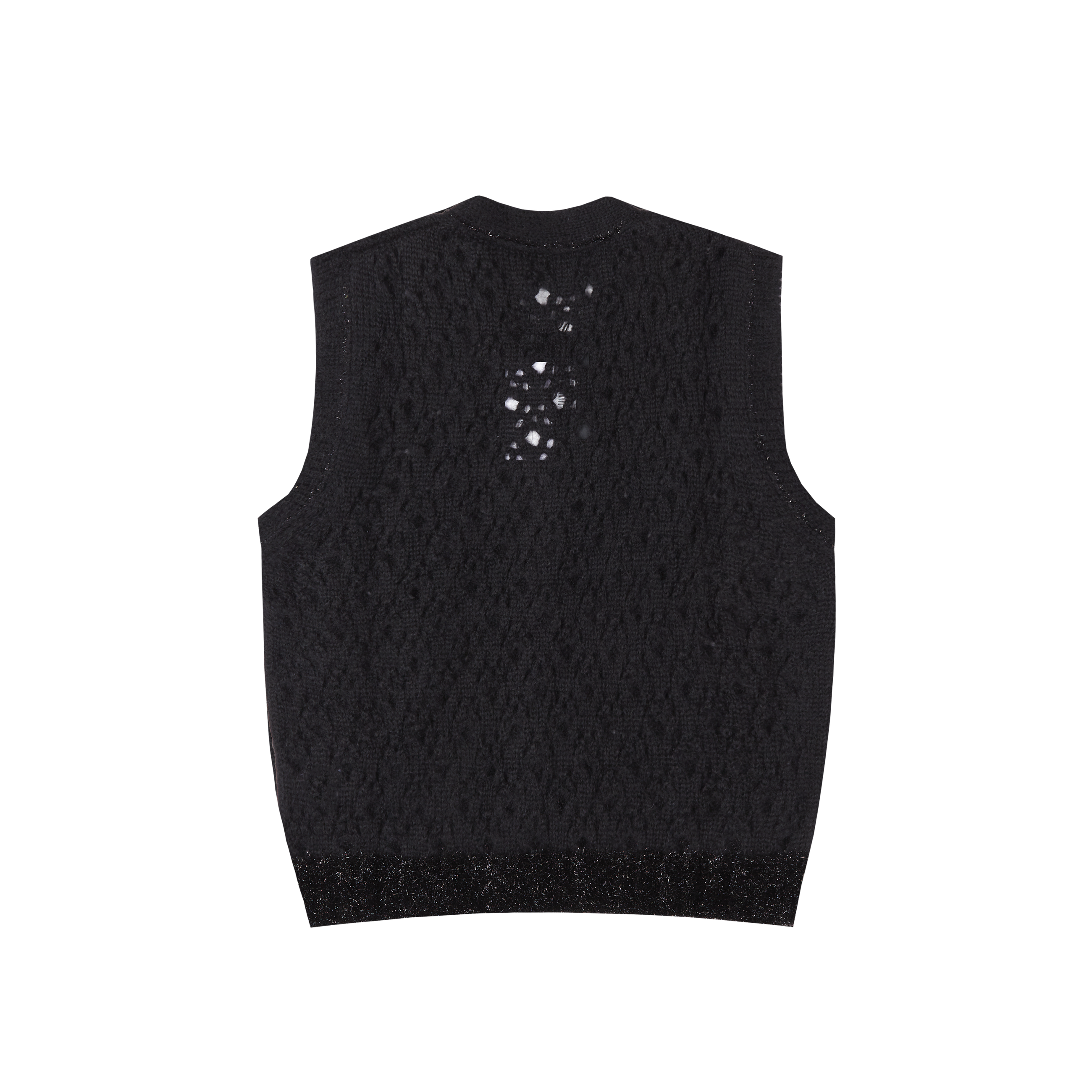 Simone Rocha Knitted Vest With Tinsel Trim  Black 6199