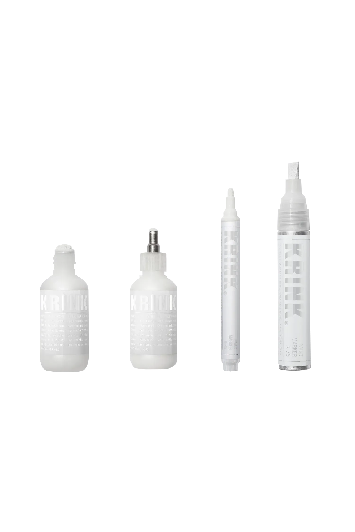 White Set: K-42, K-60, K-66, And K-75 White Paint Markers