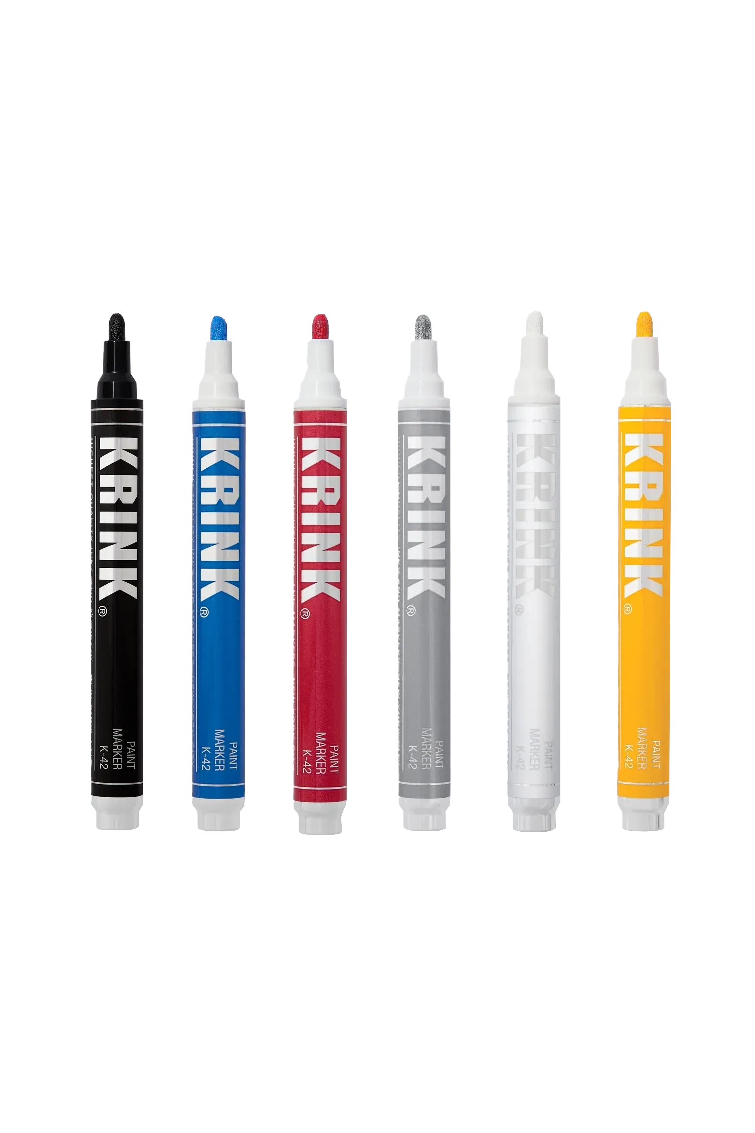 K-42 6 Pack: Black, White, Silver, Yellow, Red, Light Blue