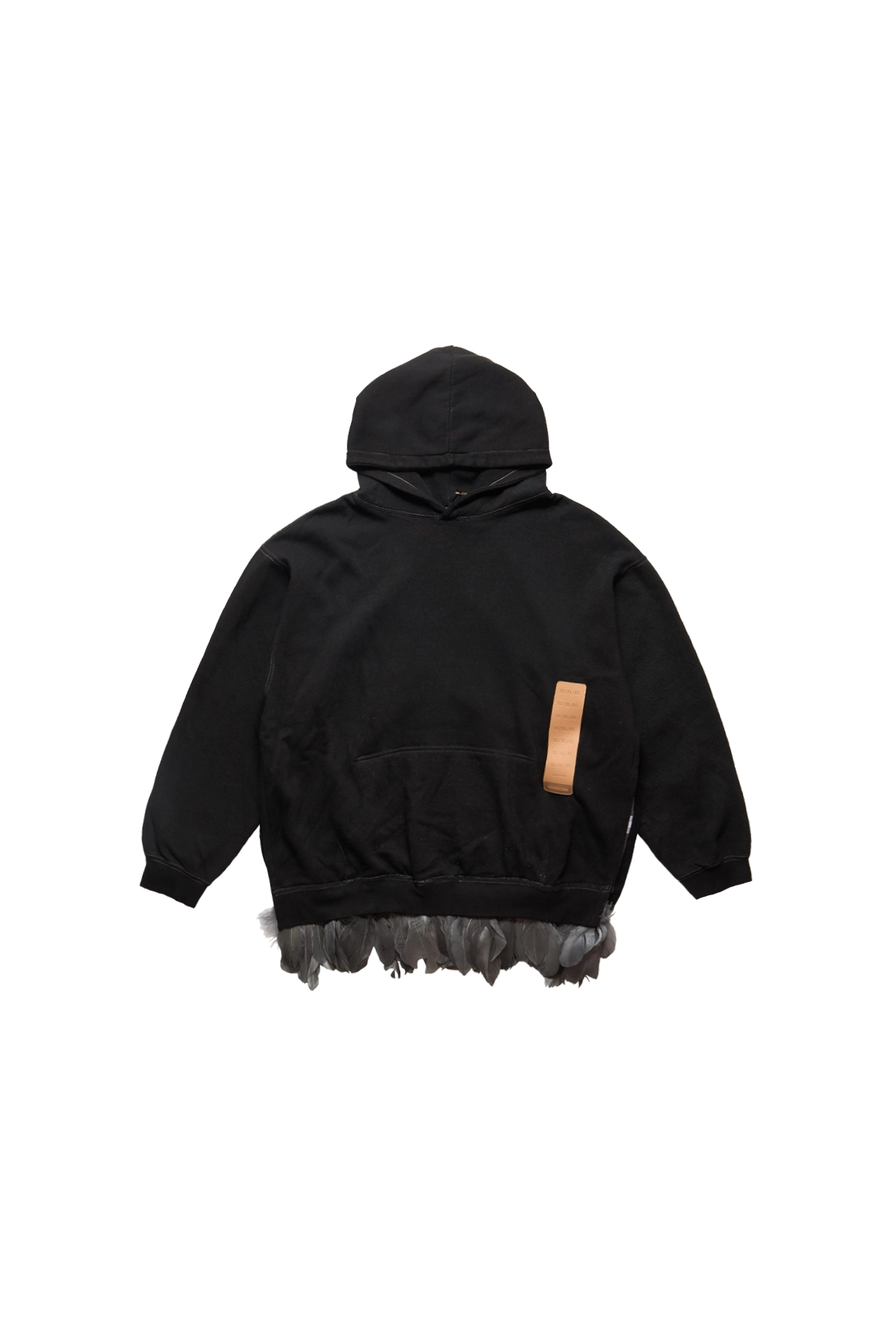 4Sdesigns Feather Trim Hoody Black