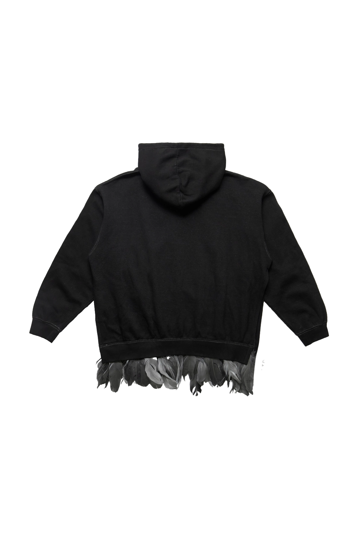 4Sdesigns Feather Trim Hoody Black 1