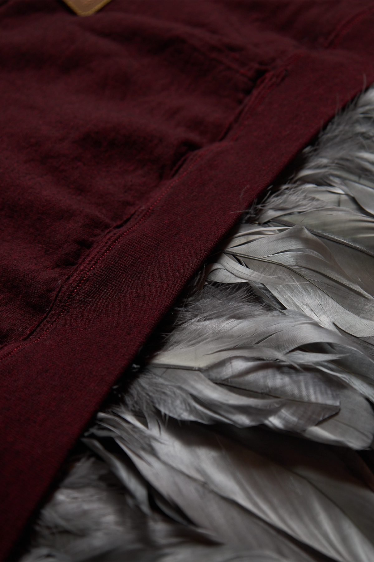 4Sdesigns New Mexico Feather Trim Hoody Burgundy 2