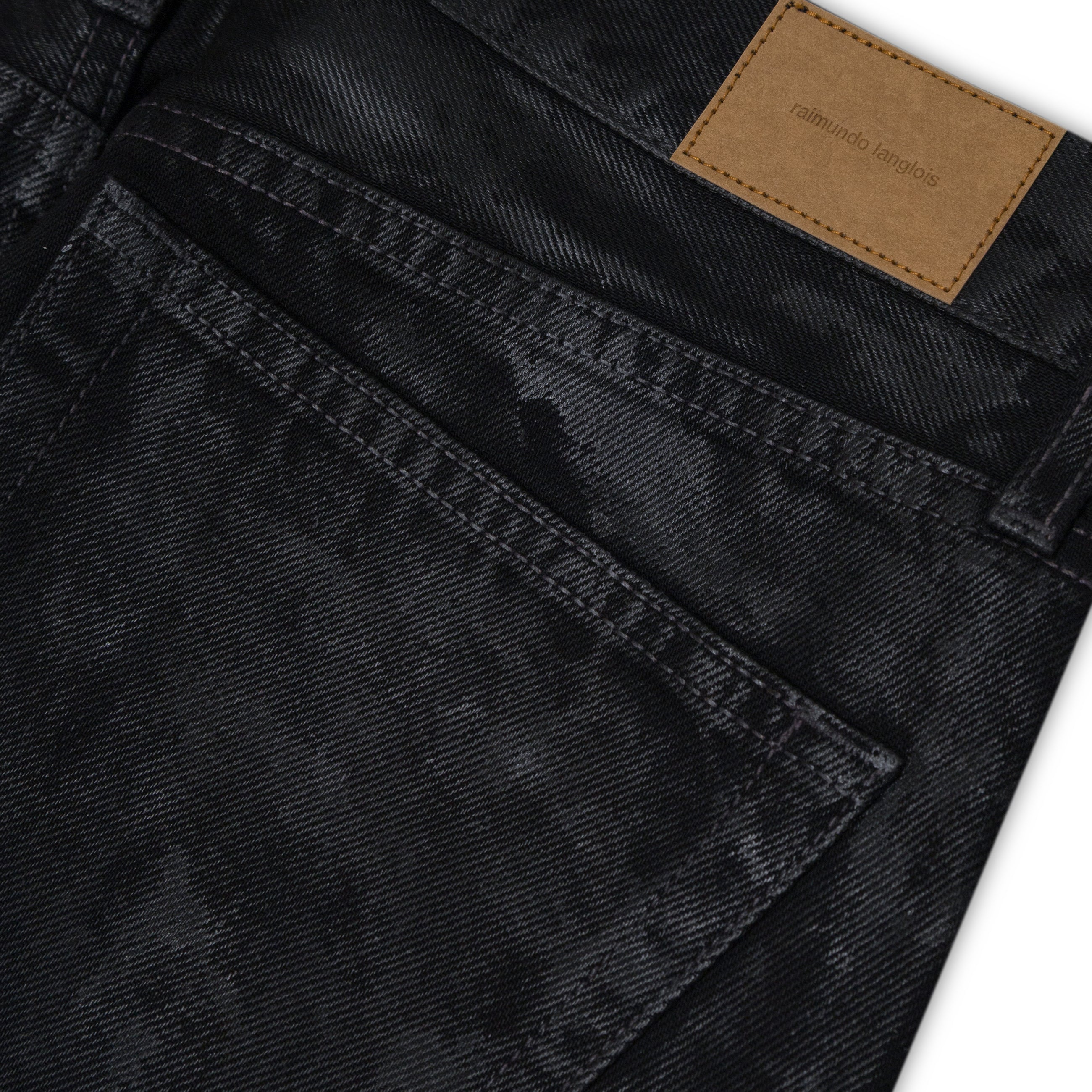Raimundo Langlois Slim Straight Jean Black Waxed